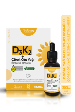 infless Vitamin D3 K2 Çörek Otu Yağı 30 ml