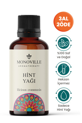 Monoville Hint Yağı ( Yoğun Kıvamlı Yağ ) 30 ml Soğuk Sıkım %100 Saf Ve Doğal...