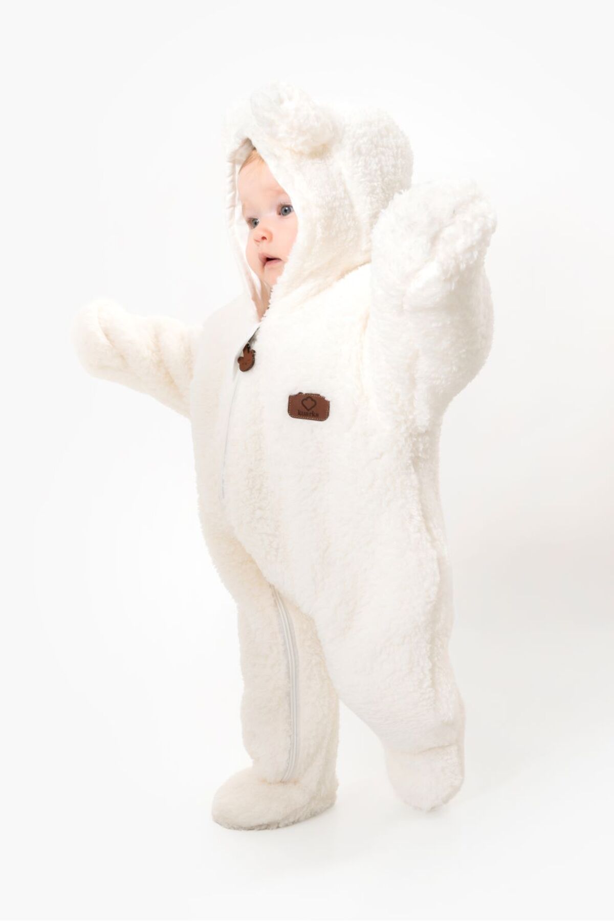 Kuarks Unisex Welsoft Pelüş Astarlı Kışlık Bebek Uyku Tulumu Bebek Tulumu Kendinden Eldivenli Bebek Tulumu fotoğrafı 7 (önizleme)