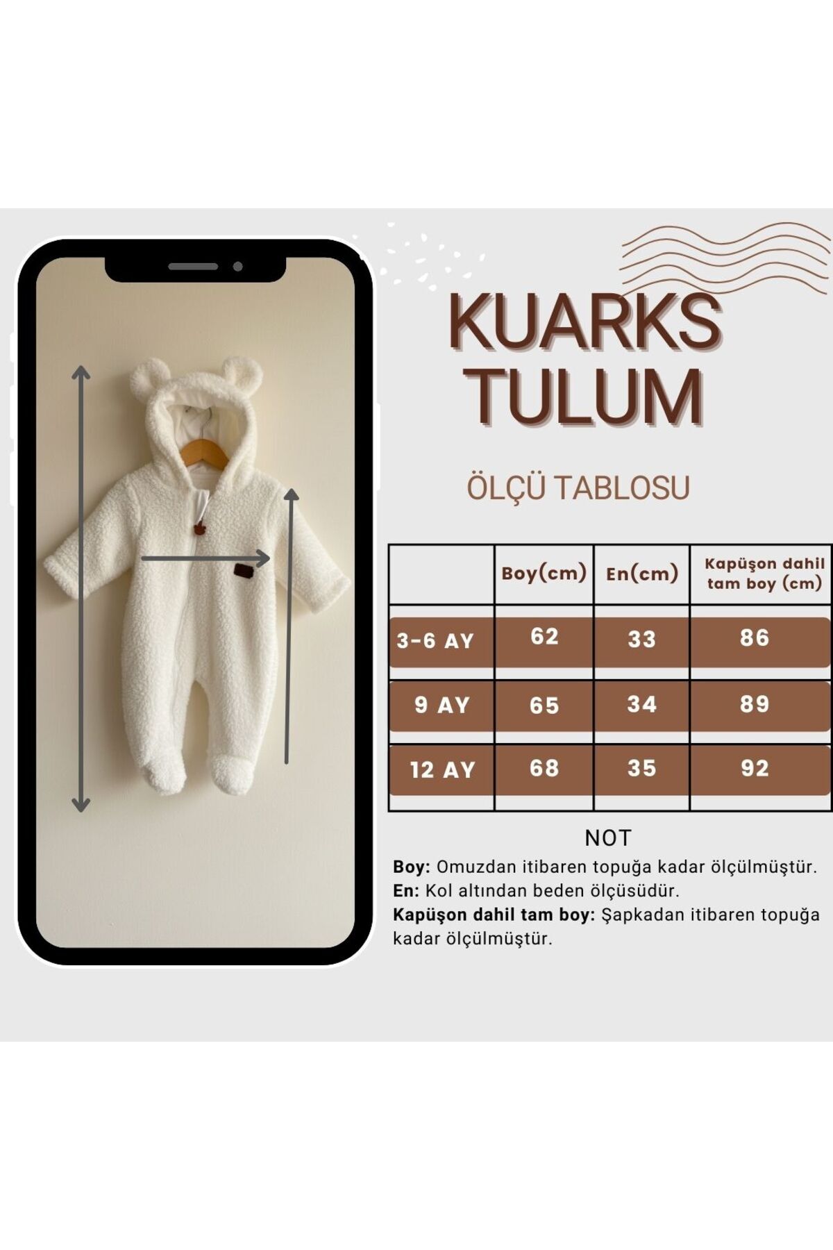 Kuarks Unisex Welsoft Pelüş Astarlı Kışlık Bebek Uyku Tulumu Bebek Tulumu Kendinden Eldivenli Bebek Tulumu fotoğrafı 4 (önizleme)