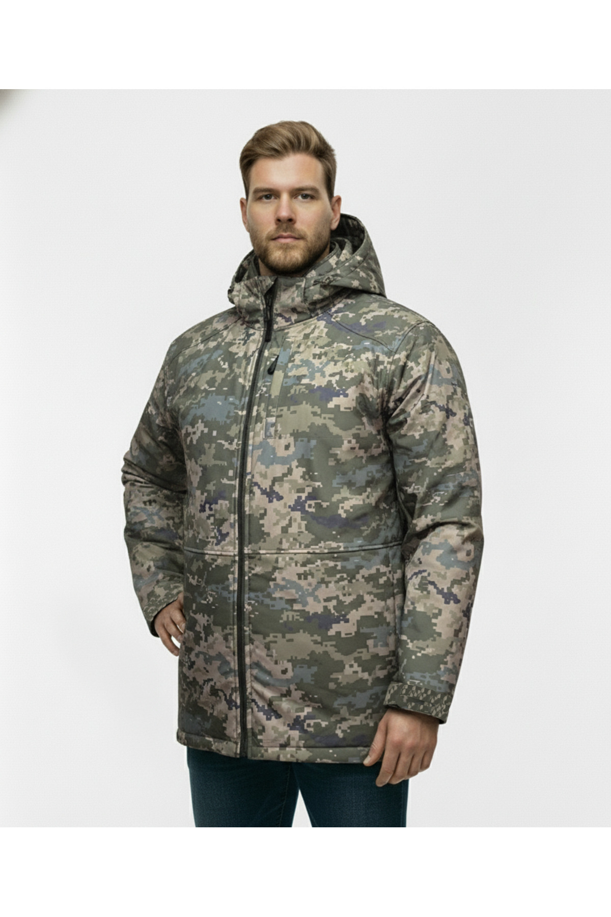 Lifeguard Büyük Beden Softshell Su Geçirmez Kapuşonlu Erkek Kaban 3XL-8L görsel 2