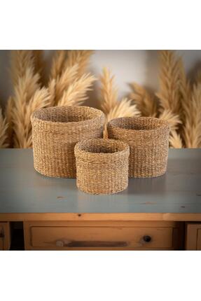 URALLAR HOME DESİGN Si̇li̇ndi̇r Hasir Sepet