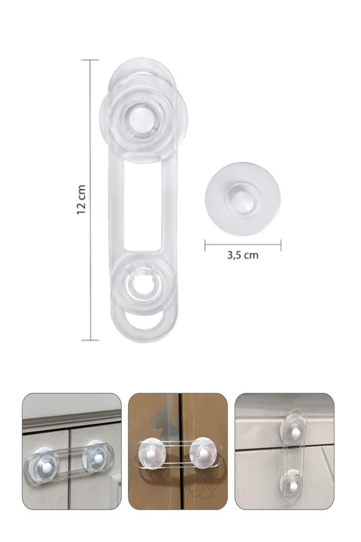 WAPPA 2 ADET Emniyet Kilidi Çocuk Güvenlik Mandalı Çok Dolap Çekmece Kilidi İskandinav Model fotoğrafı 2 (önizleme)