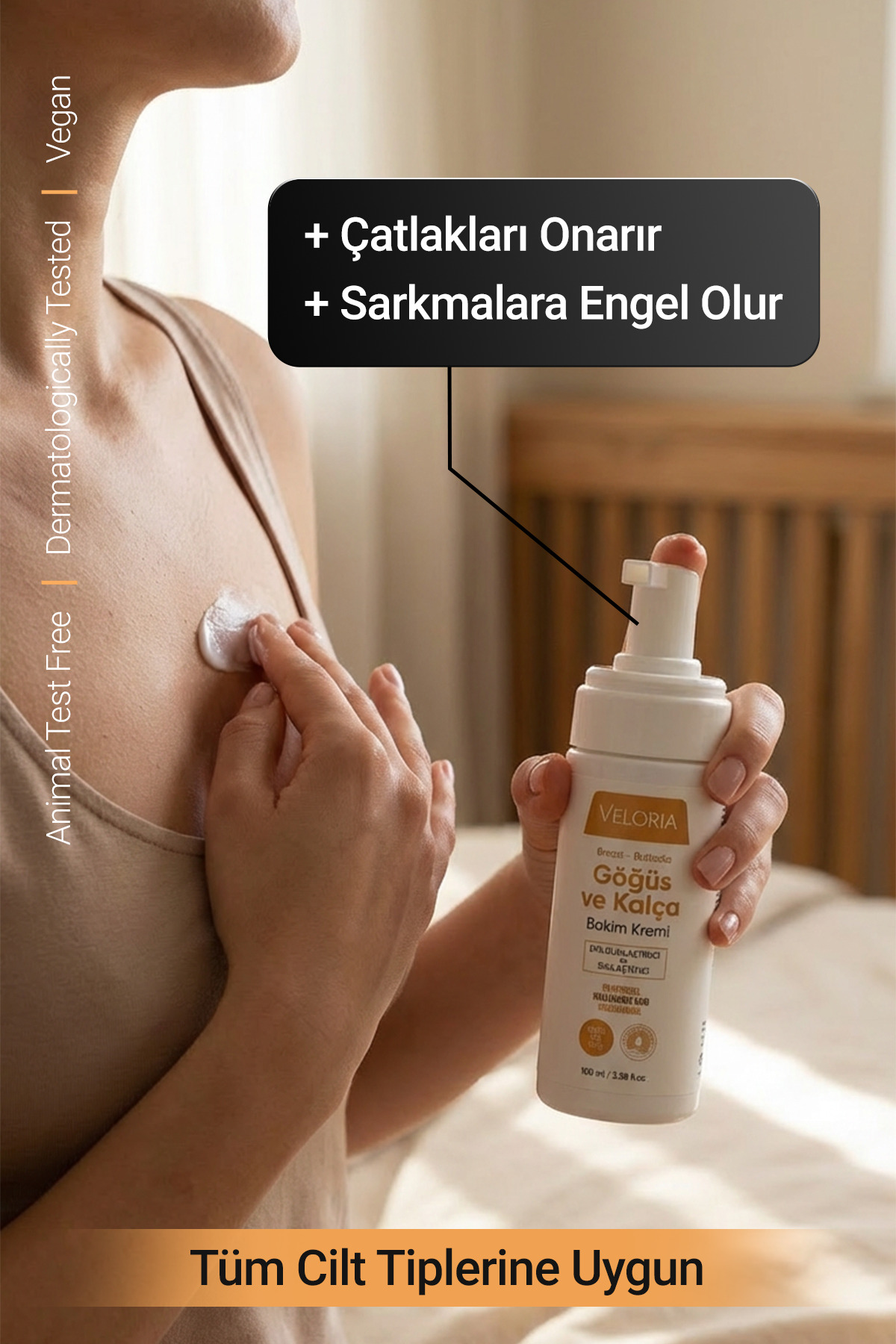 Veloria Cosmetics Göğüs Ve Kalça ,büyütcü,. Şekillendirici, Dolgunlaştırıcı, Çatlak Giderici, Sıkılaştırıcı Krem 100ml fotoğrafı 4 (önizleme)