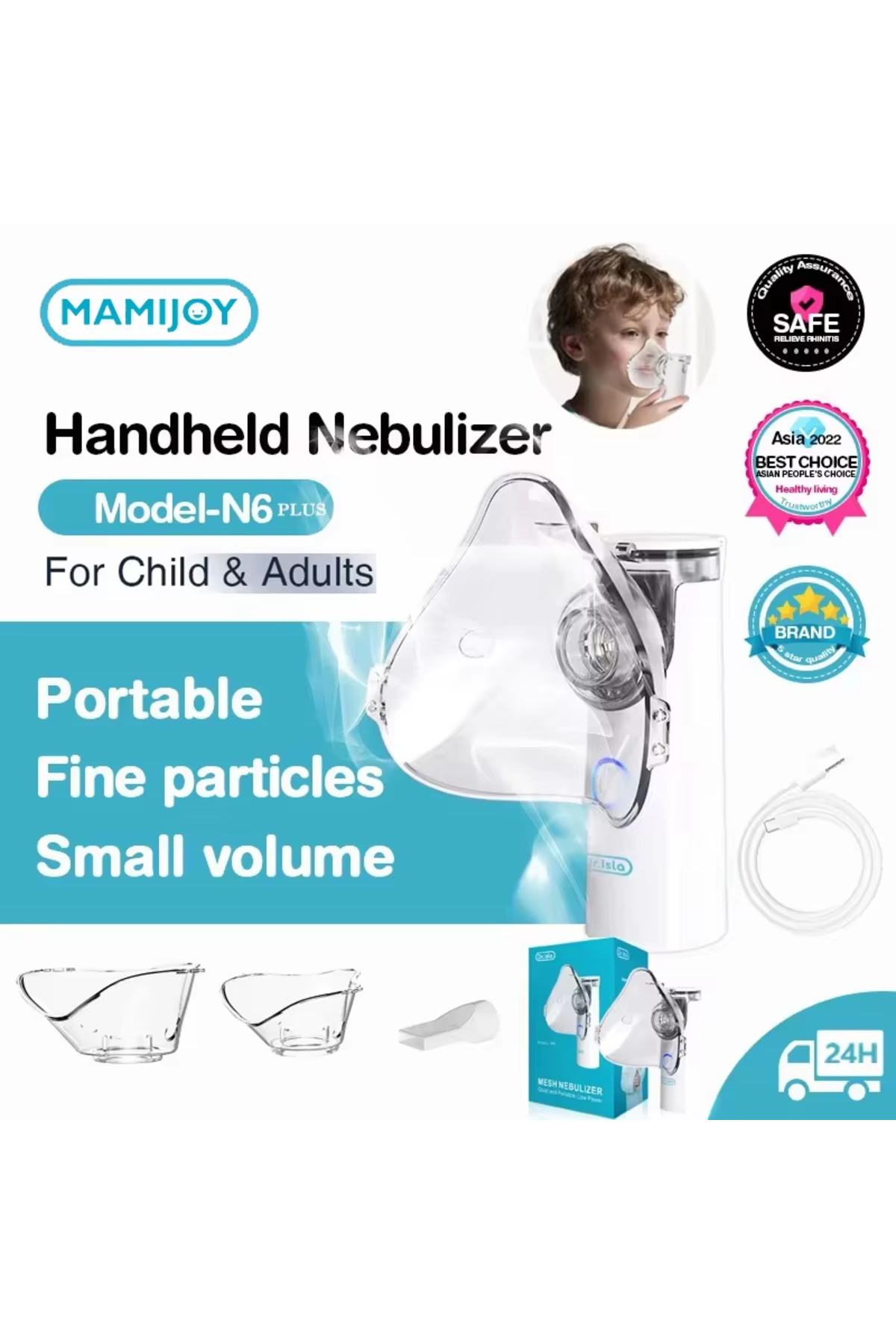 Zoom Inhaler Choice WHITE MAMIJOY Portable Mini Nebulizer Silent Inhaler Ultrasonic ...