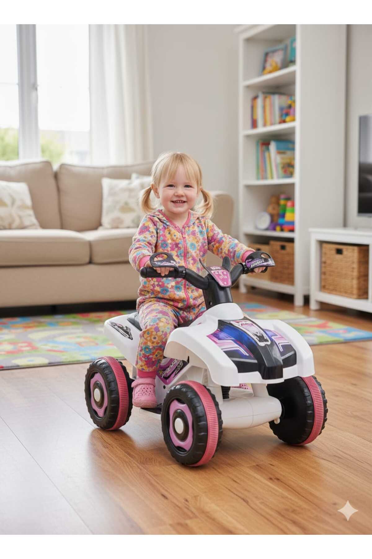 ujtoys Led Işıklı Müzikli Akülü Araba atv Akülü Motor 2-4 yaş fotoğrafı 2 (önizleme)