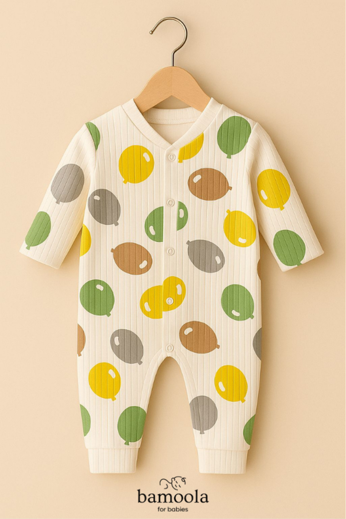 Bamoola %100 Organik Meyve - Hayvan Desenli 3'lü Tulum Pamuklu fotoğrafı 4 (önizleme)