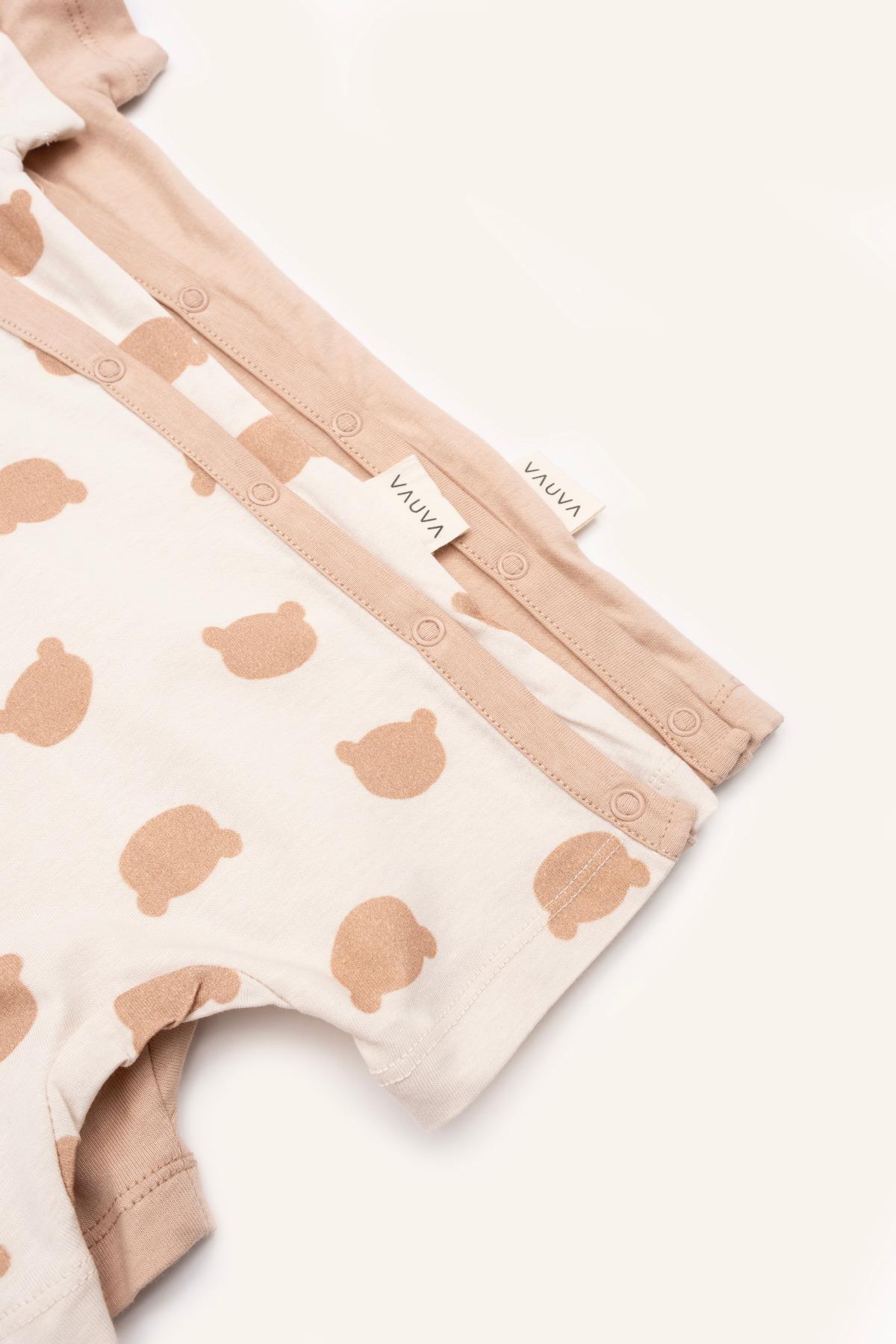 Vauva 2’li Çıtçıtlı Tulum Baskılı Nakışlı Bebek Çocuk Yazlık Tulum fotoğrafı 6 (önizleme)