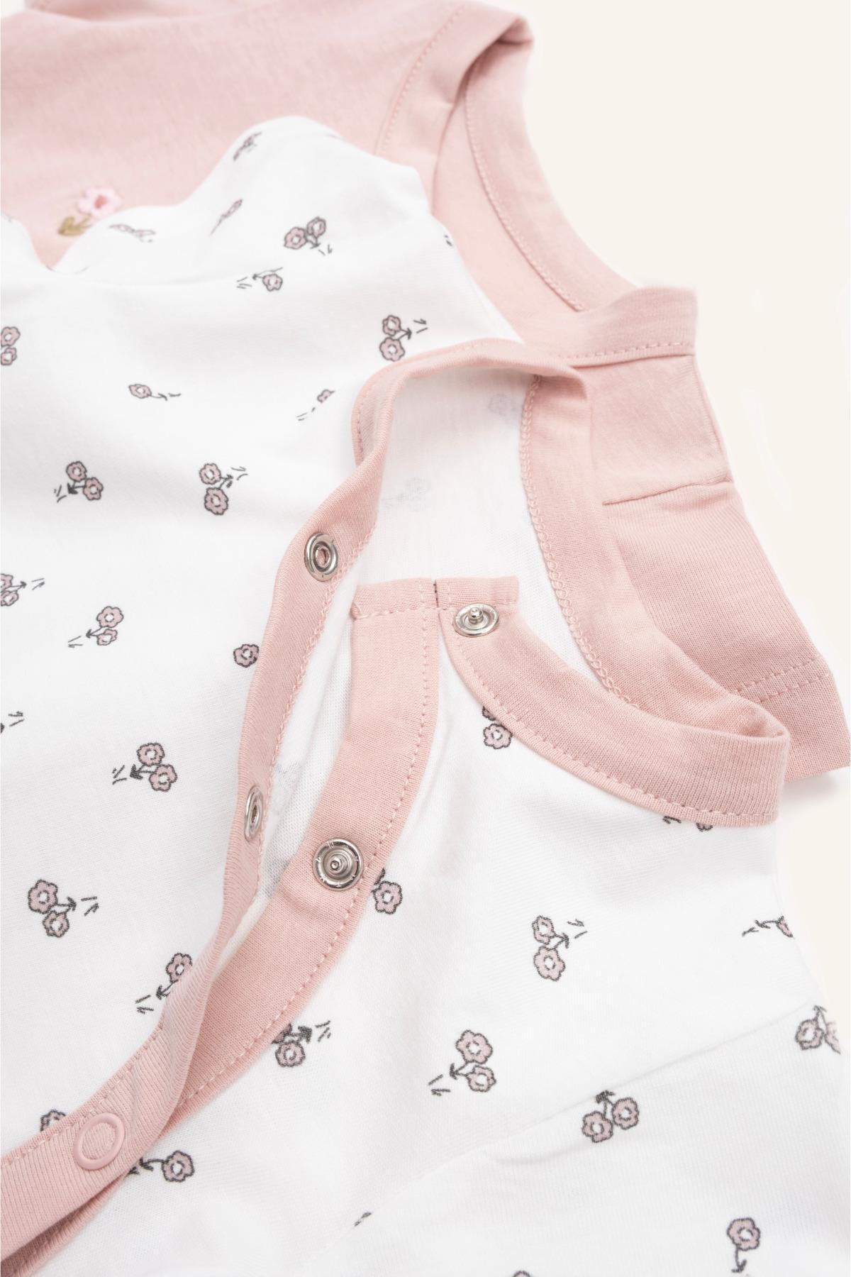 Vauva 2’li Çıtçıtlı Tulum Baskılı Nakışlı Bebek Çocuk Yazlık Tulum fotoğrafı 4 (önizleme)