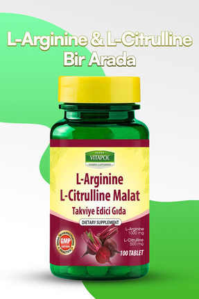 Vitapol Arginine Citrulline Malat Kompleks 100 Tablet Arjinin Sitrülin