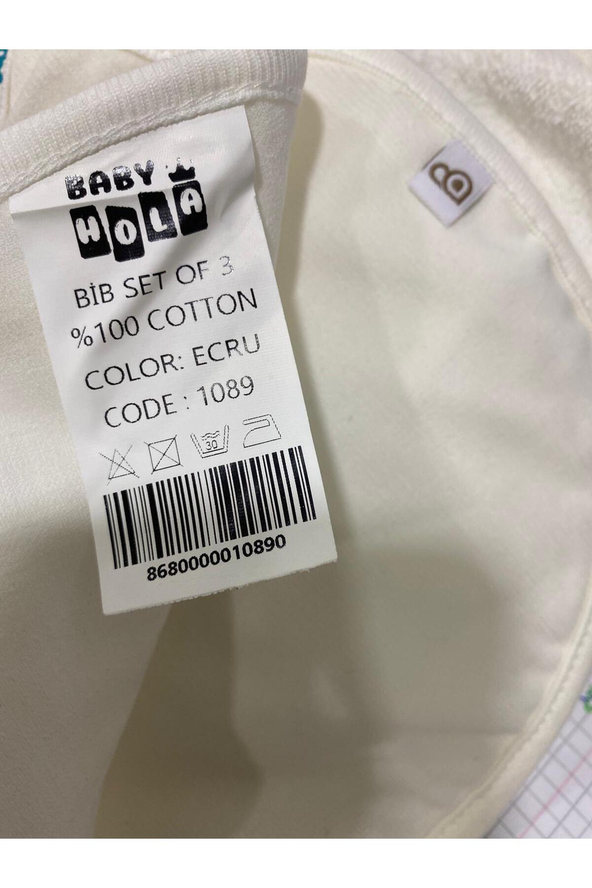 Babyhola %100 Pamuk Çift Katlı Sıvıyı Hapseden Salya Bezi Organik 3'lü Basic Bebek Önlük 1090 fotoğrafı 4 (önizleme)