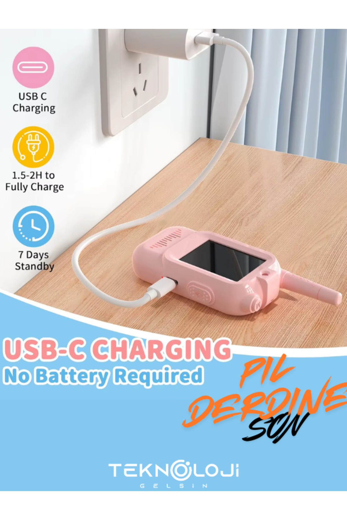 Teknoloji Gelsin Akıllı Çocuk Telsizi Smart Görüntülü Konuşma 4 Farklı Ses Efekti Walkie Talkie 2 Adet Oyuncak Telsiz fotoğrafı 6 (önizleme)