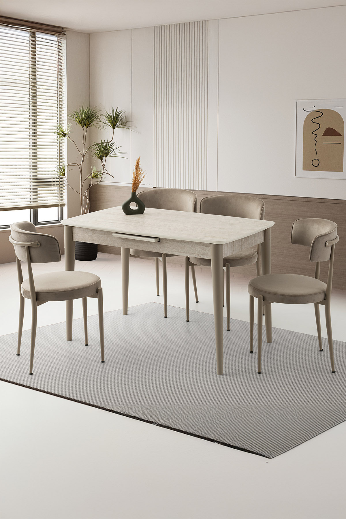 Sweet Home Masa Sandalye Milano Mdf Ortadan Açılır Masa Sidon 4