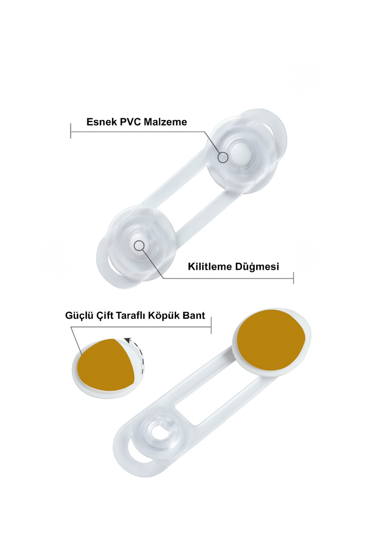 WAPPA 5 ADET Bebek Çocuk Çekmece Kapak Güvenlik Çekmece Dolap Kilidi, Çok Amaçlı Güvenlik Kilidi fotoğrafı 5 (önizleme)