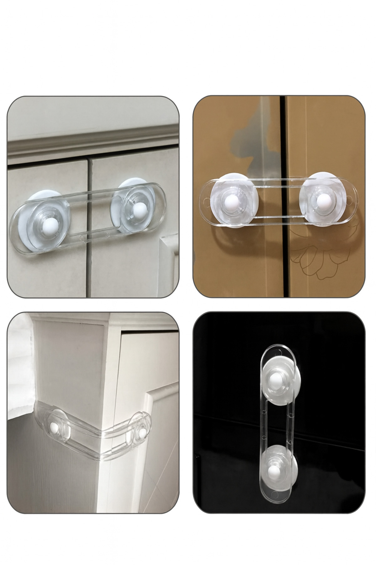 WAPPA 5 ADET Bebek Çocuk Çekmece Kapak Güvenlik Çekmece Dolap Kilidi, Çok Amaçlı Güvenlik Kilidi fotoğrafı 7 (önizleme)