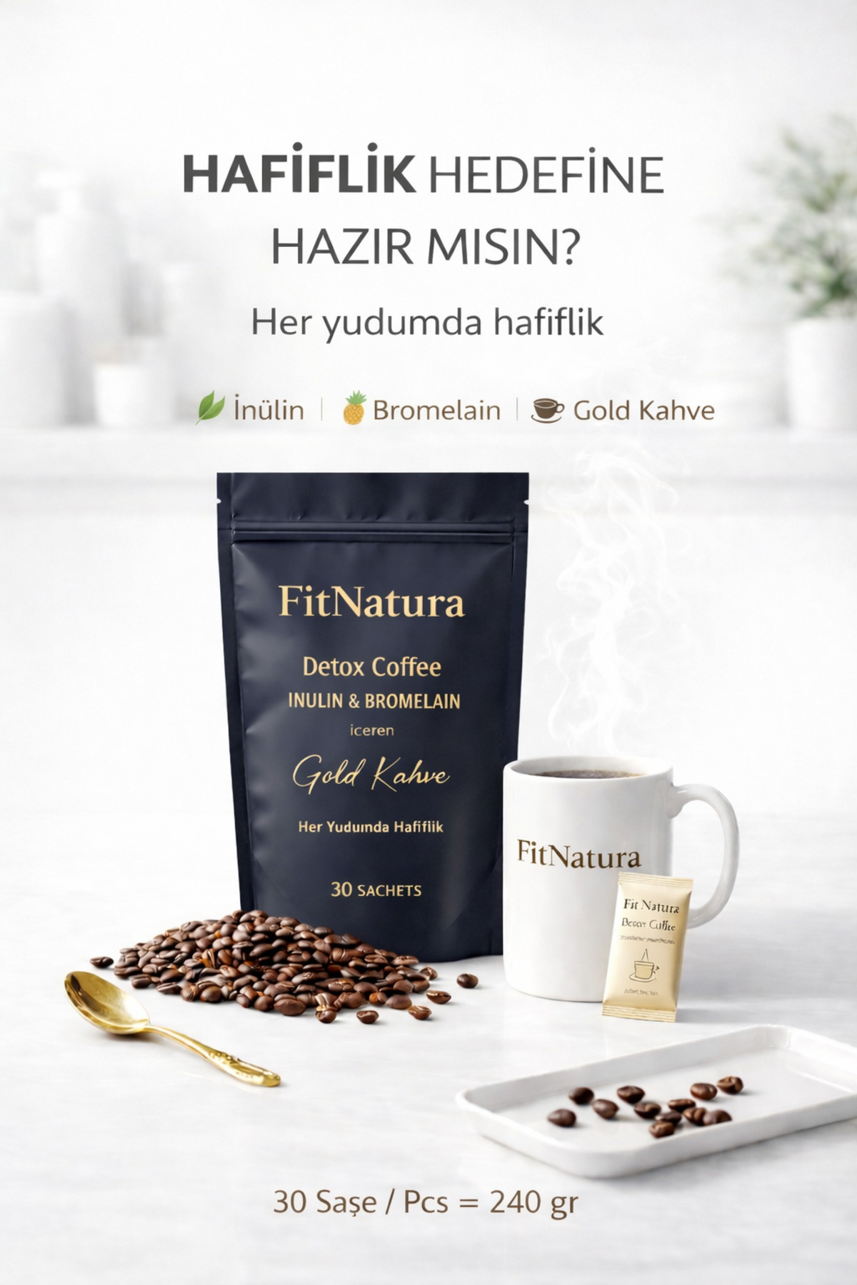 FitNatura Inülin Ve Bromelain Gold Coffee - 240gr