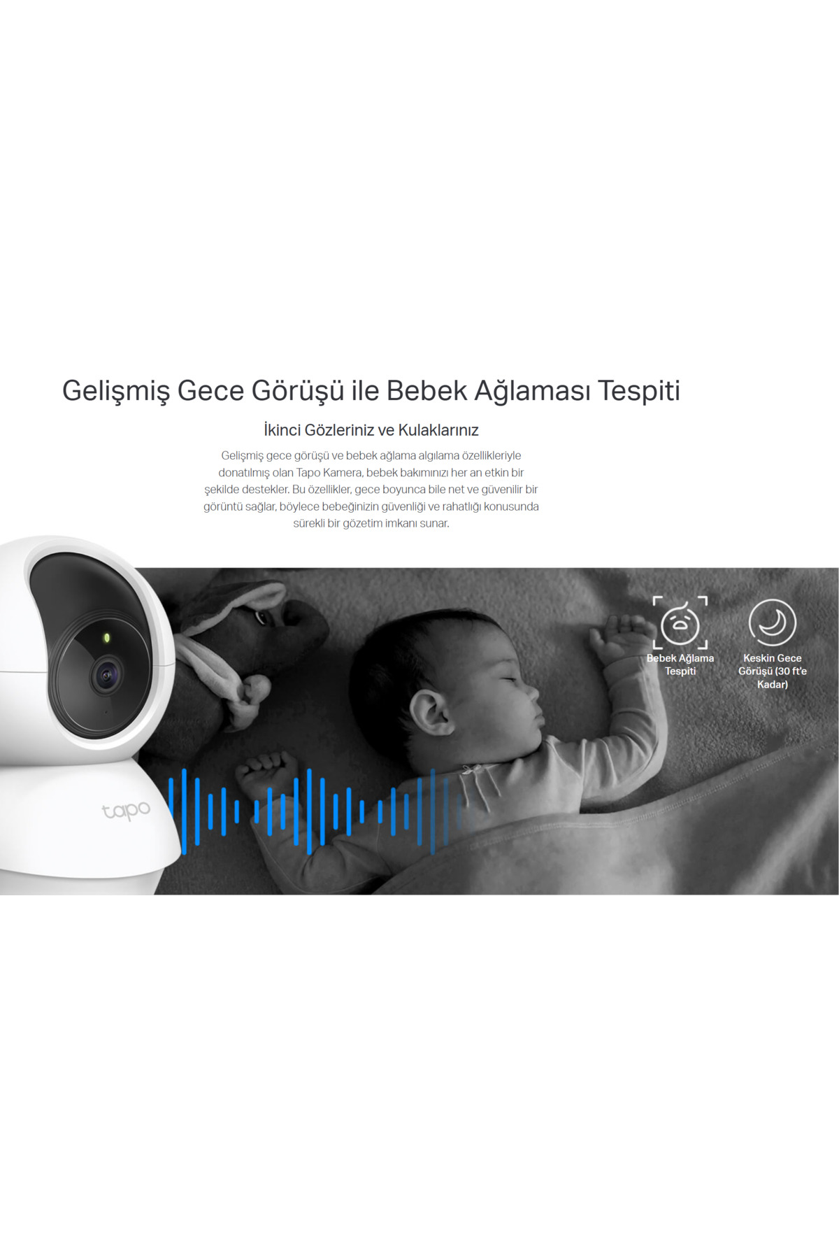 Tp-Link ggc-k-61 Tapo C200 Bebek/ev Güvenlik Kamerası Wifi 1080p Gece Görüşü Pan/tılt Iki Yönlü Ses fotoğrafı 6 (önizleme)