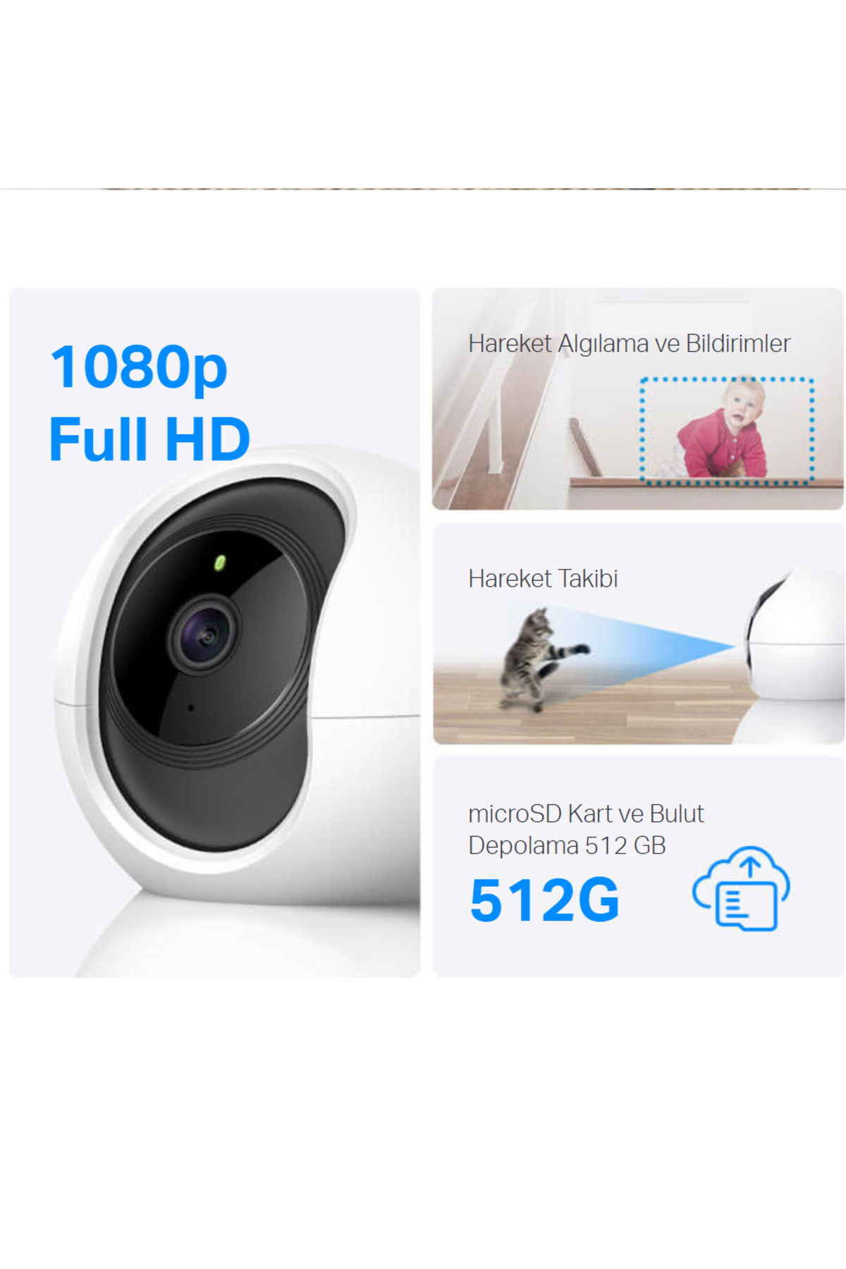 Tp-Link ggc-k-61 Tapo C200 Bebek/ev Güvenlik Kamerası Wifi 1080p Gece Görüşü Pan/tılt Iki Yönlü Ses fotoğrafı 3 (önizleme)