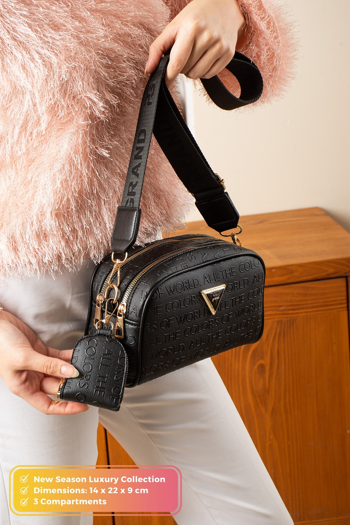 POLOGRAND London Оригинална дамска нова тенденция шарена луксозна мека кожена удобна дебела чанта през рамо поло