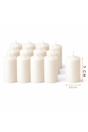 EkoStore Silindir Bar Mumu 12'li Set 60 Gr. (7 CM X 4 CM) Bar Mumu Orta Boy