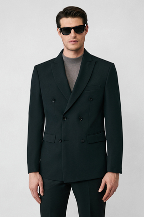 Kiğılı 7 Drop Slim Fit Dar Kesim Mevsimlik Kruvaze Ceket