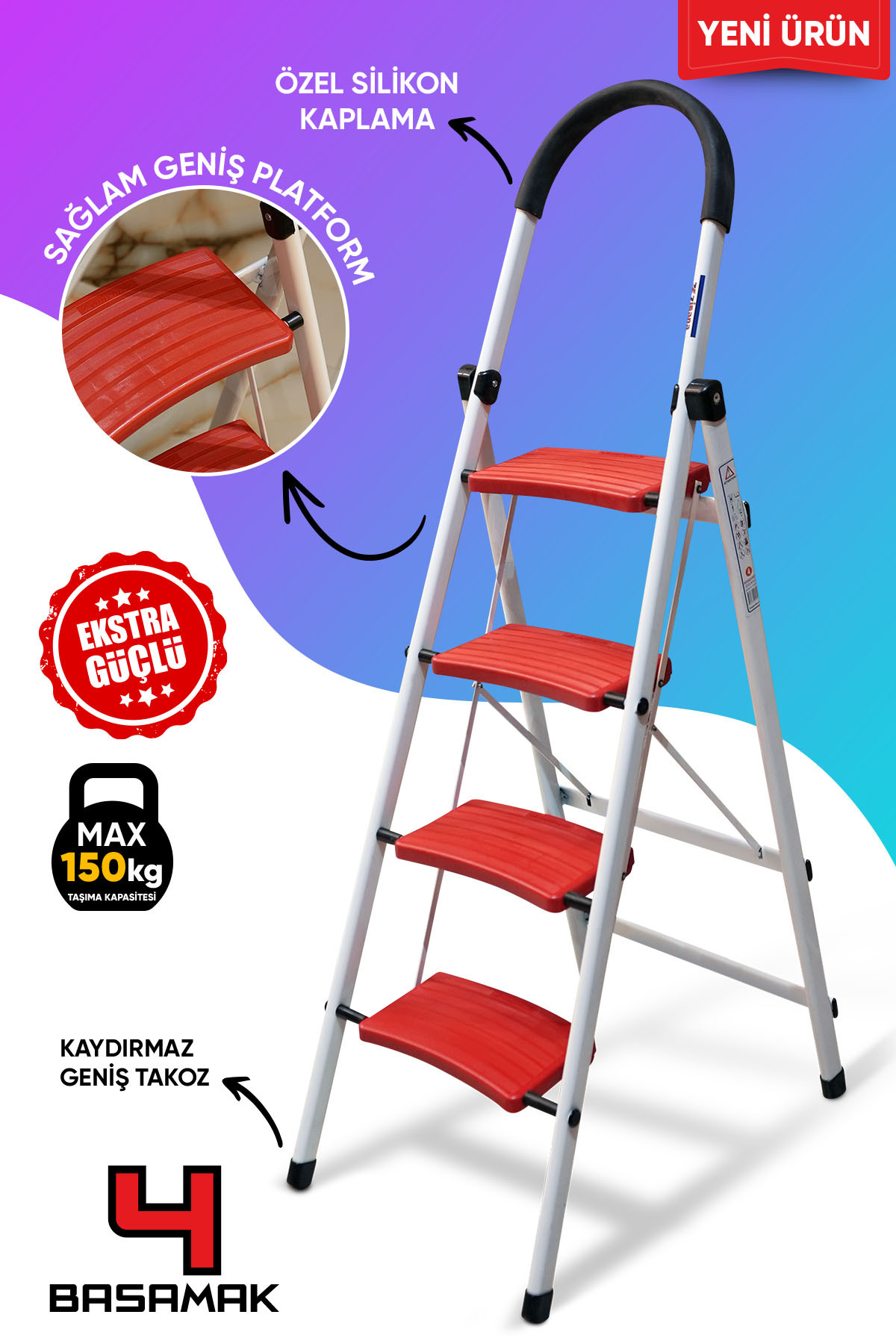Stylish 4-Step Slim Ladder in the Avant-garde