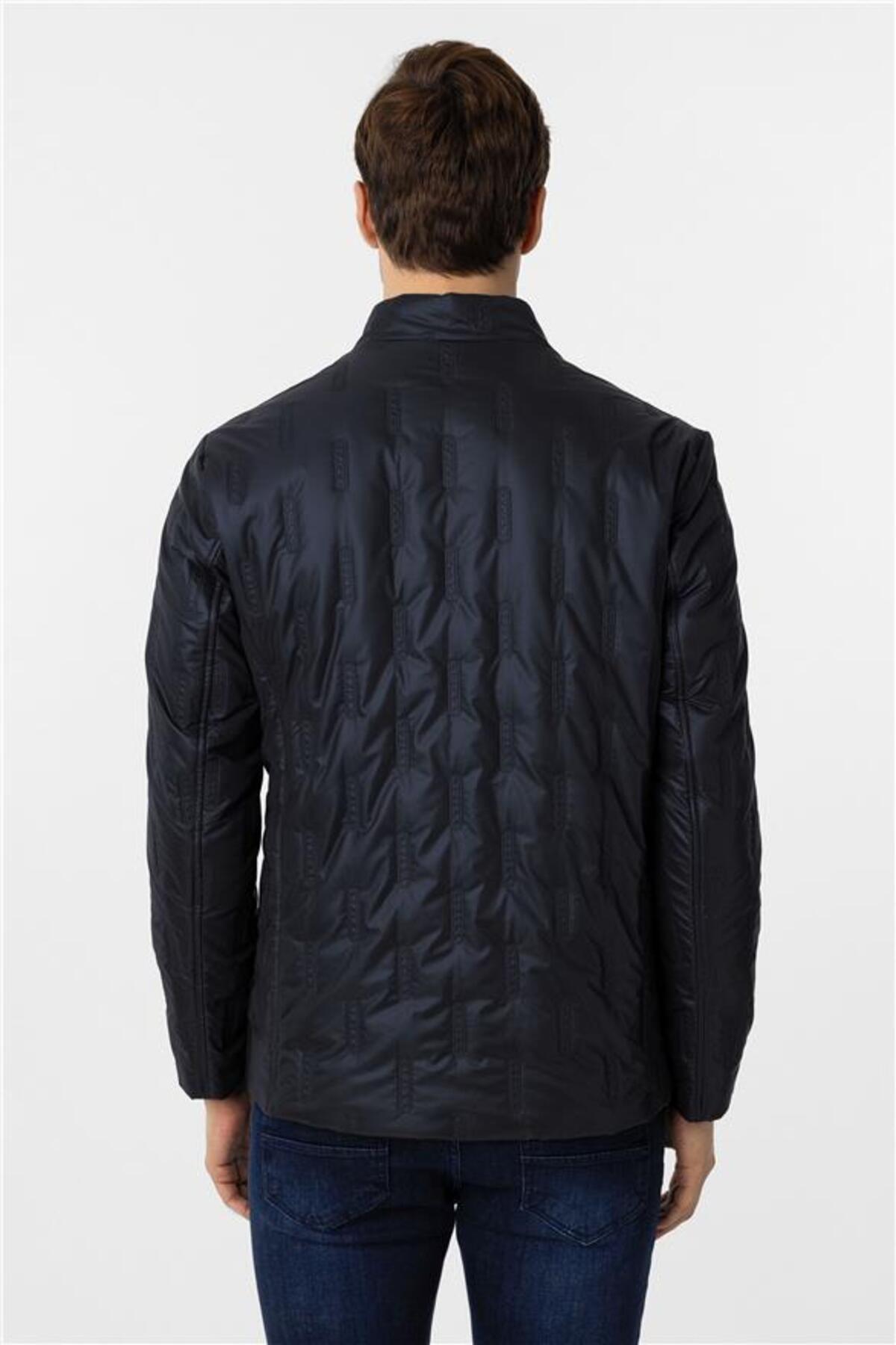 SÜVARİ  Lacivert Slim Kapitone Mont - Görsel 5