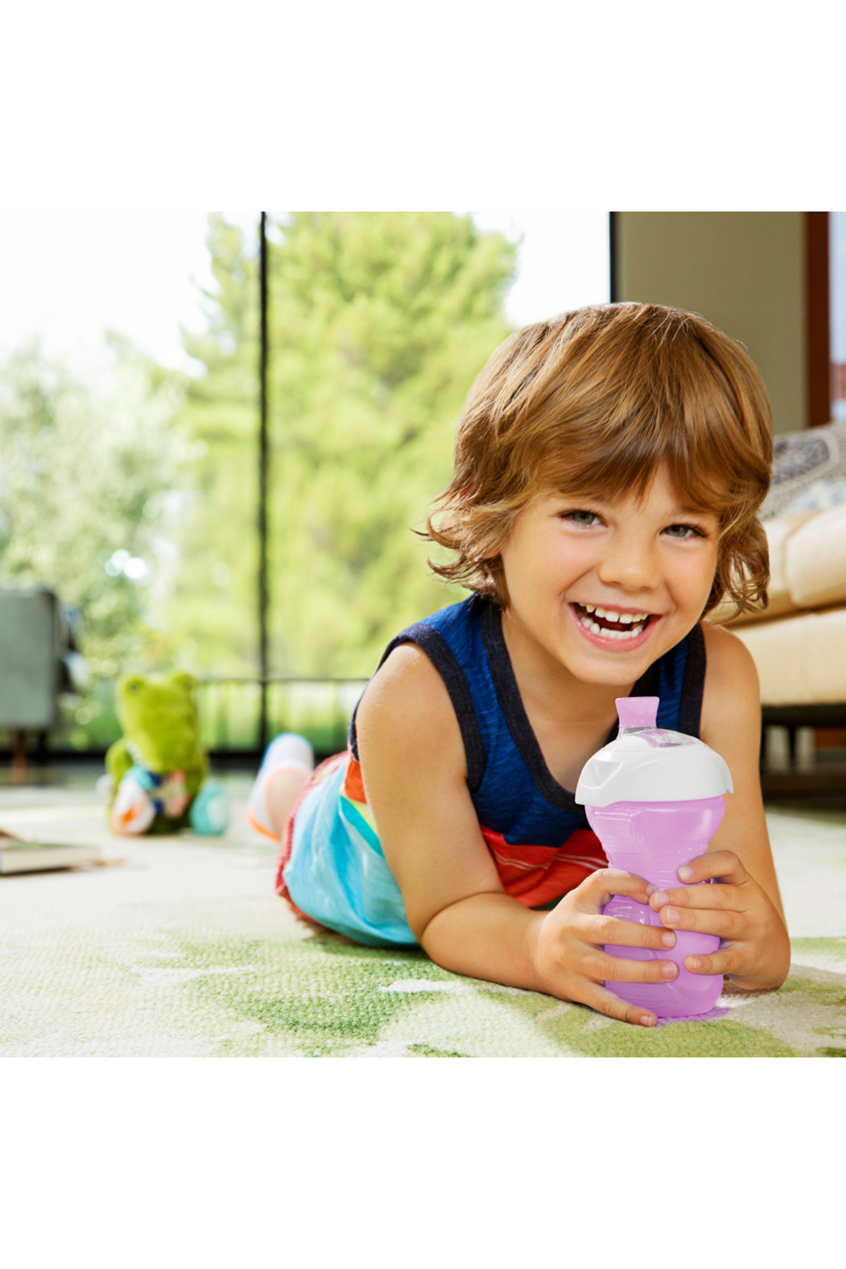 Munchkin Click Lock™ Isırmaya Dayanıklı Emzikli Bardak | 9 Ay+|296 ml| Mor | Sızdırmaz |BPA İçermez fotoğrafı 5 (önizleme)