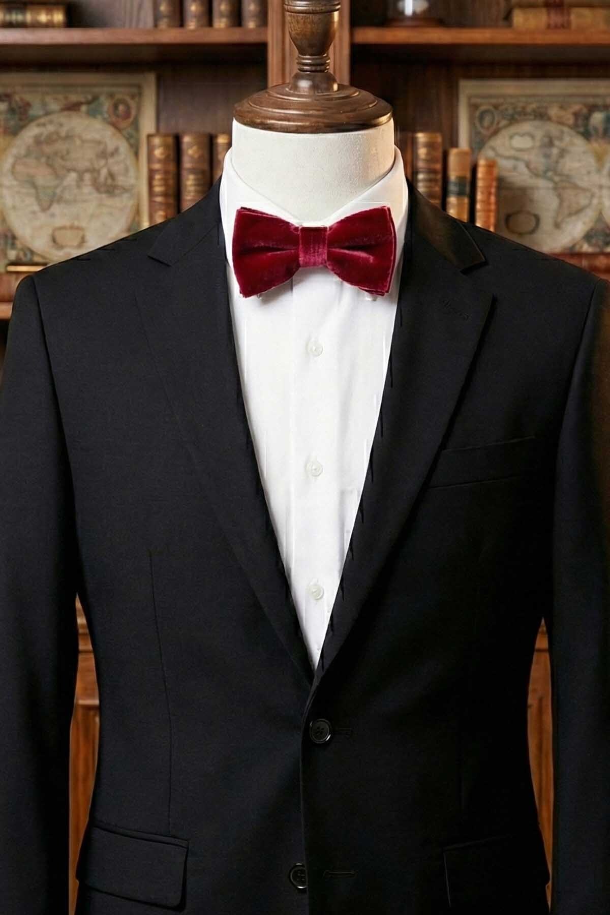  پاپیون مخمل قرمز P495