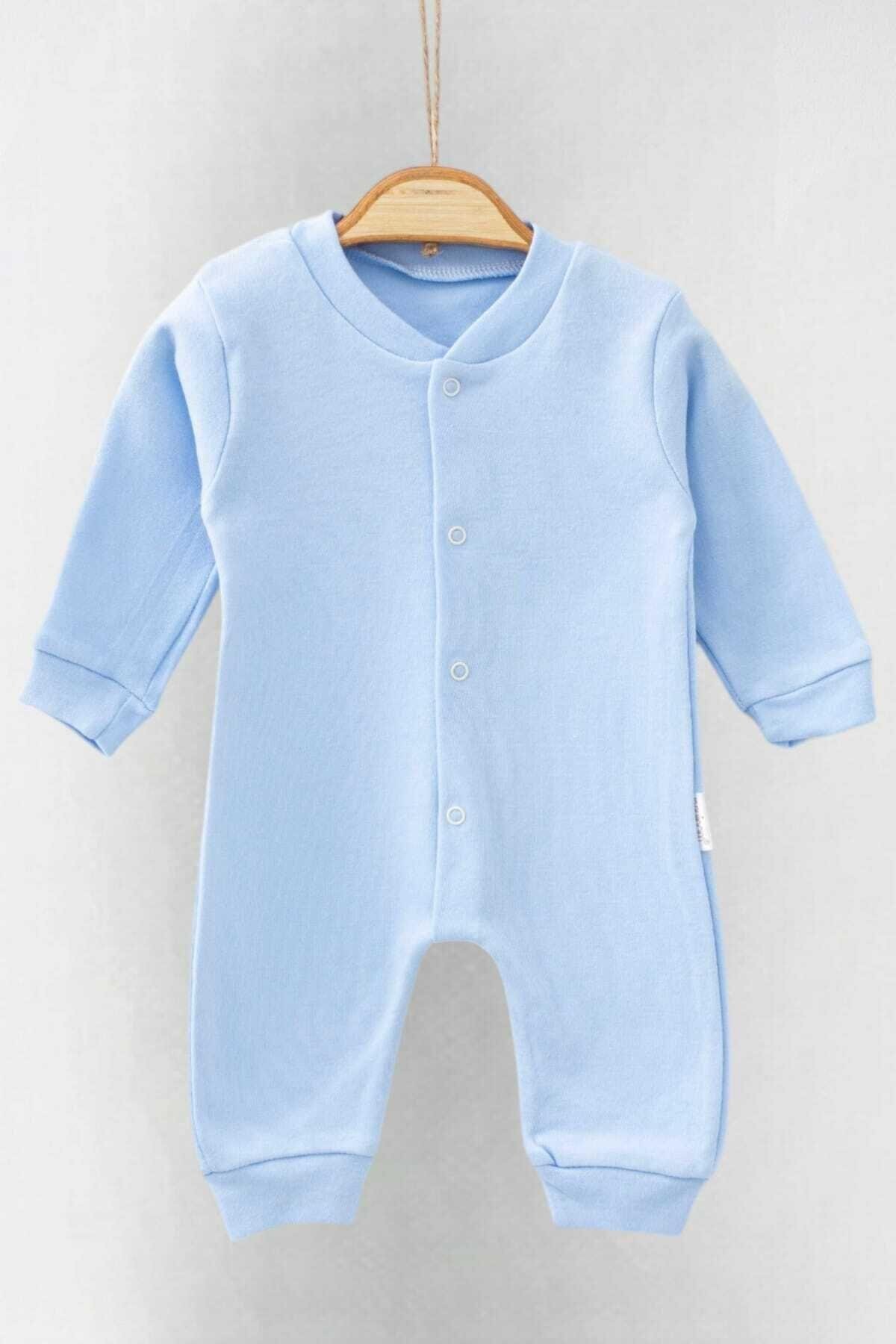 Newborn Baby Solid Color Snap Fastener Unisex Baby Jumpsuit 100% Cotton Flexible 1-3-6Month