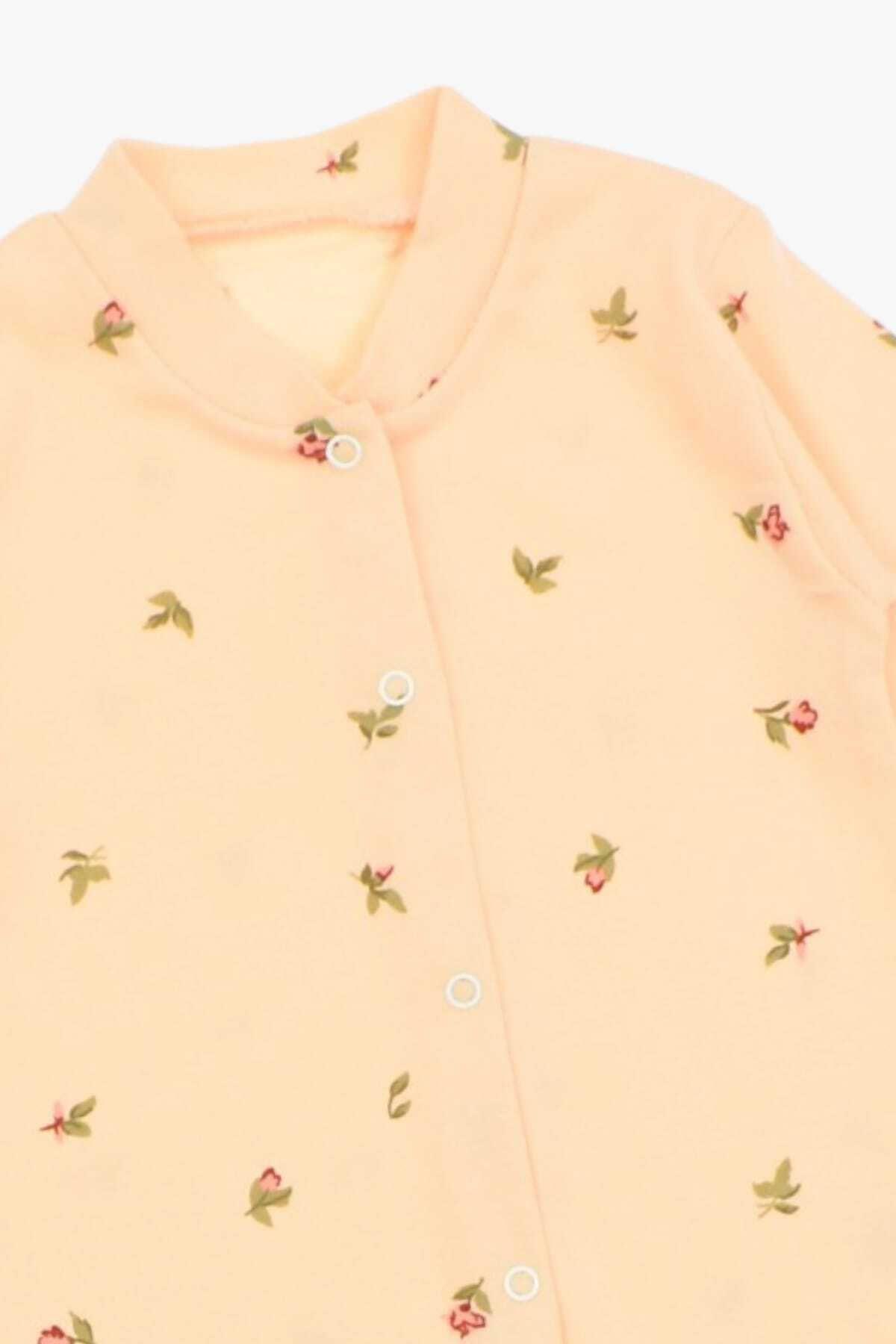 dinamik çocuk Kız Bebek Lale Baskılı Çıtçıtlı Yenidoğan Bebek Tulumu %100 Pamuk Esnek 1-3-6 Aylık fotoğrafı 4 (önizleme)