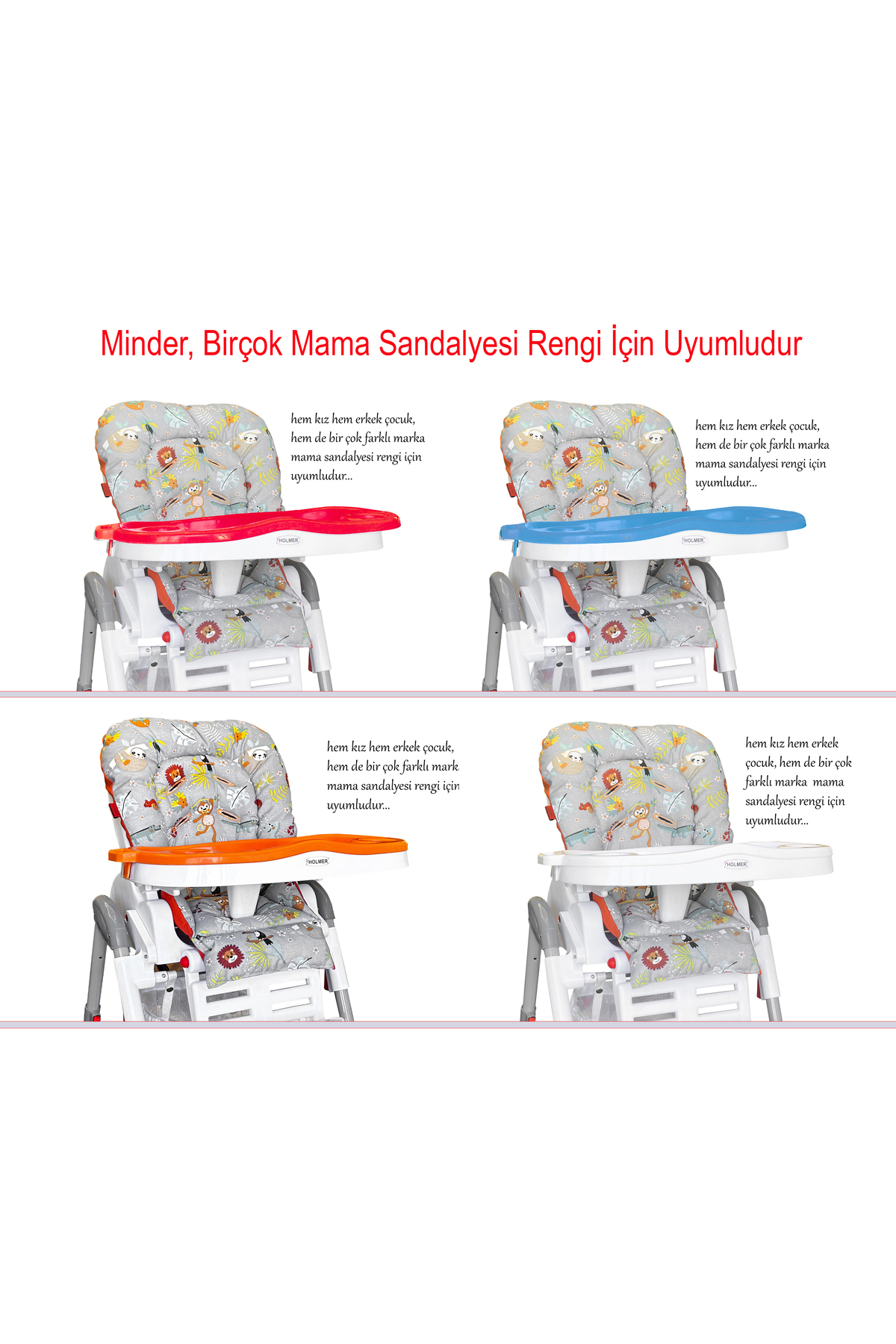 Holmer Leke Tutmaz Organik Mama Sandalyesi Minderi & Kılıfı Max-T Koyu Gri fotoğrafı 7 (önizleme)