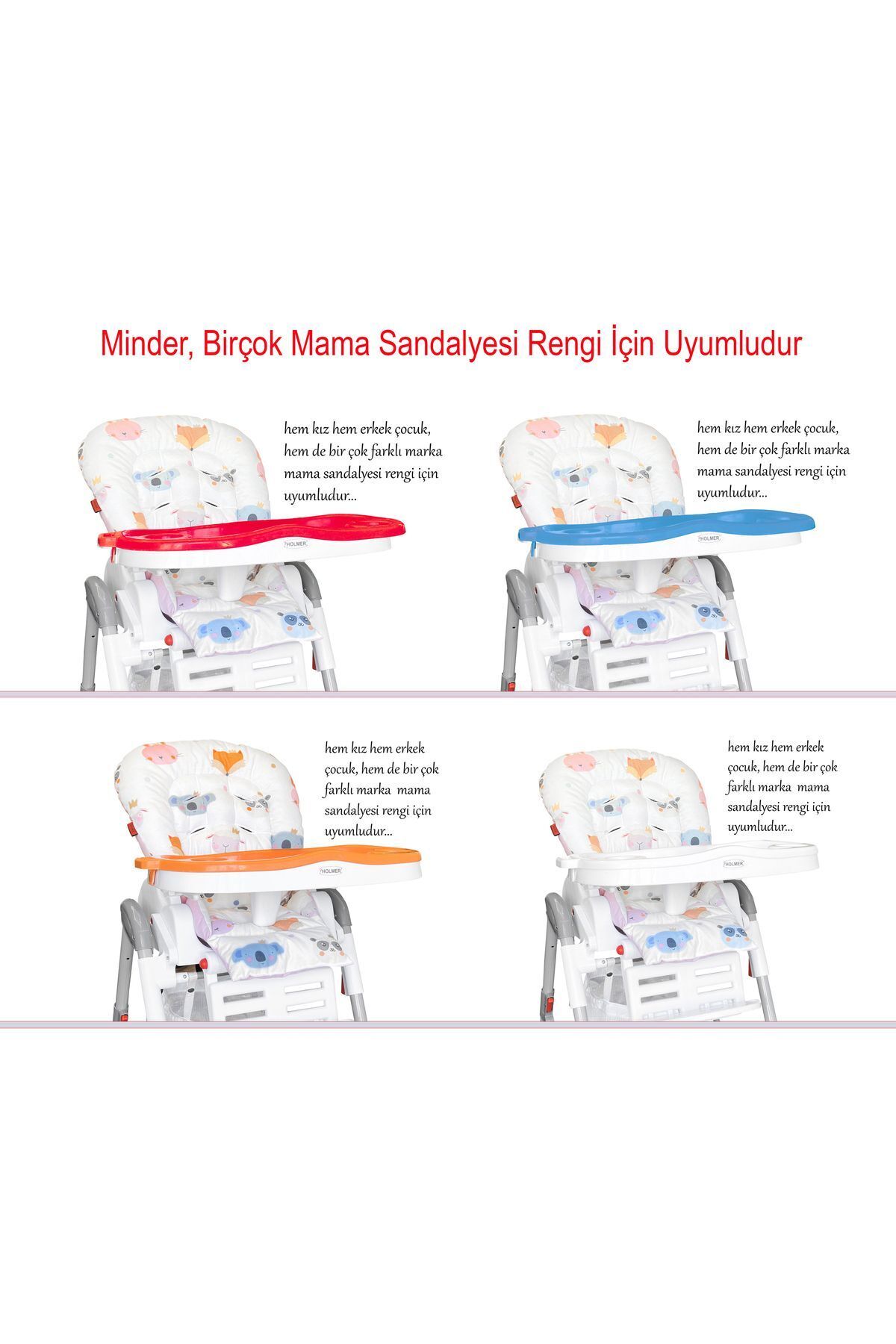 Holmer Leke Tutmaz Organik Mama Sandalyesi Minderi & Kılıfı Max-M Pembe fotoğrafı 7 (önizleme)