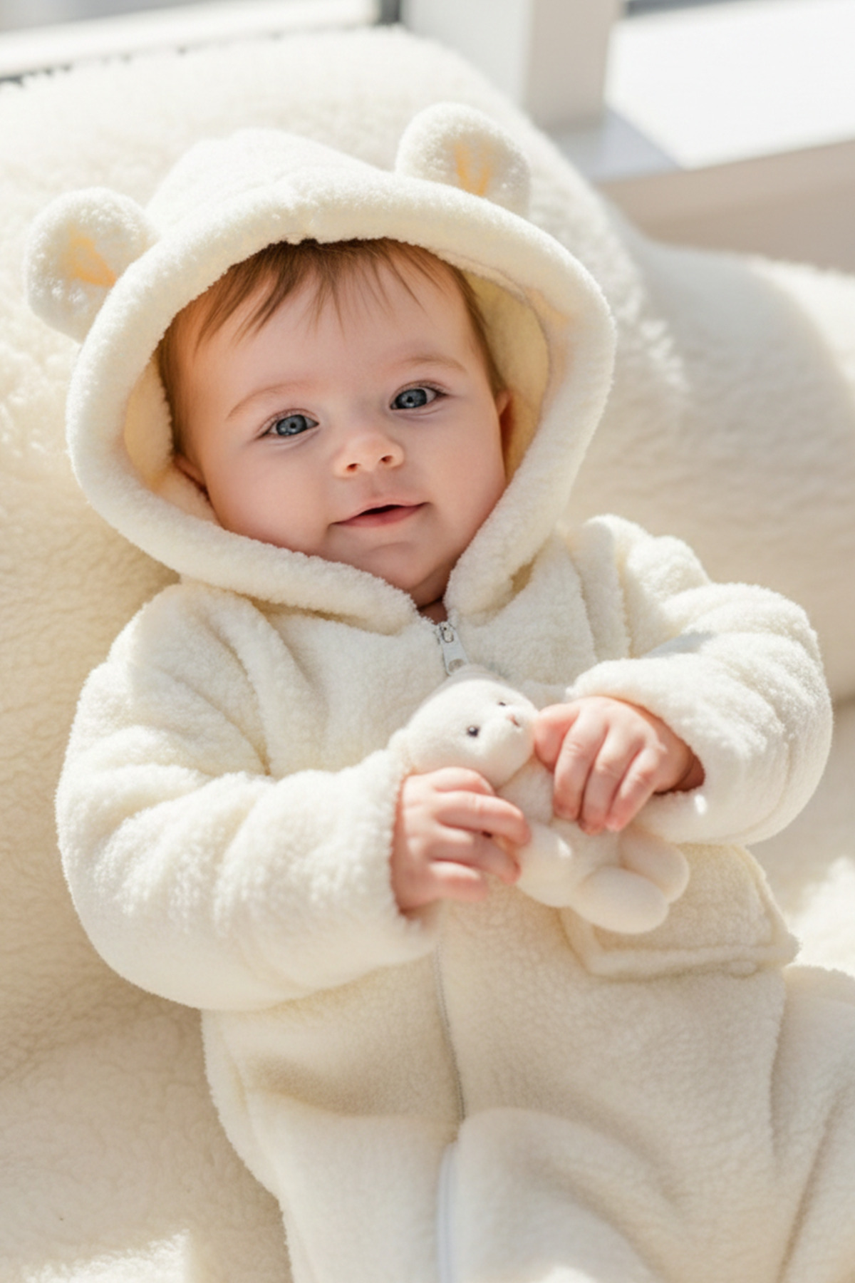 bshood X İpek Atlas Kız Erkek Bebek Ve Çocuk Peluş Oyuncaklı Ayı Tulum fotoğrafı 2 (önizleme)