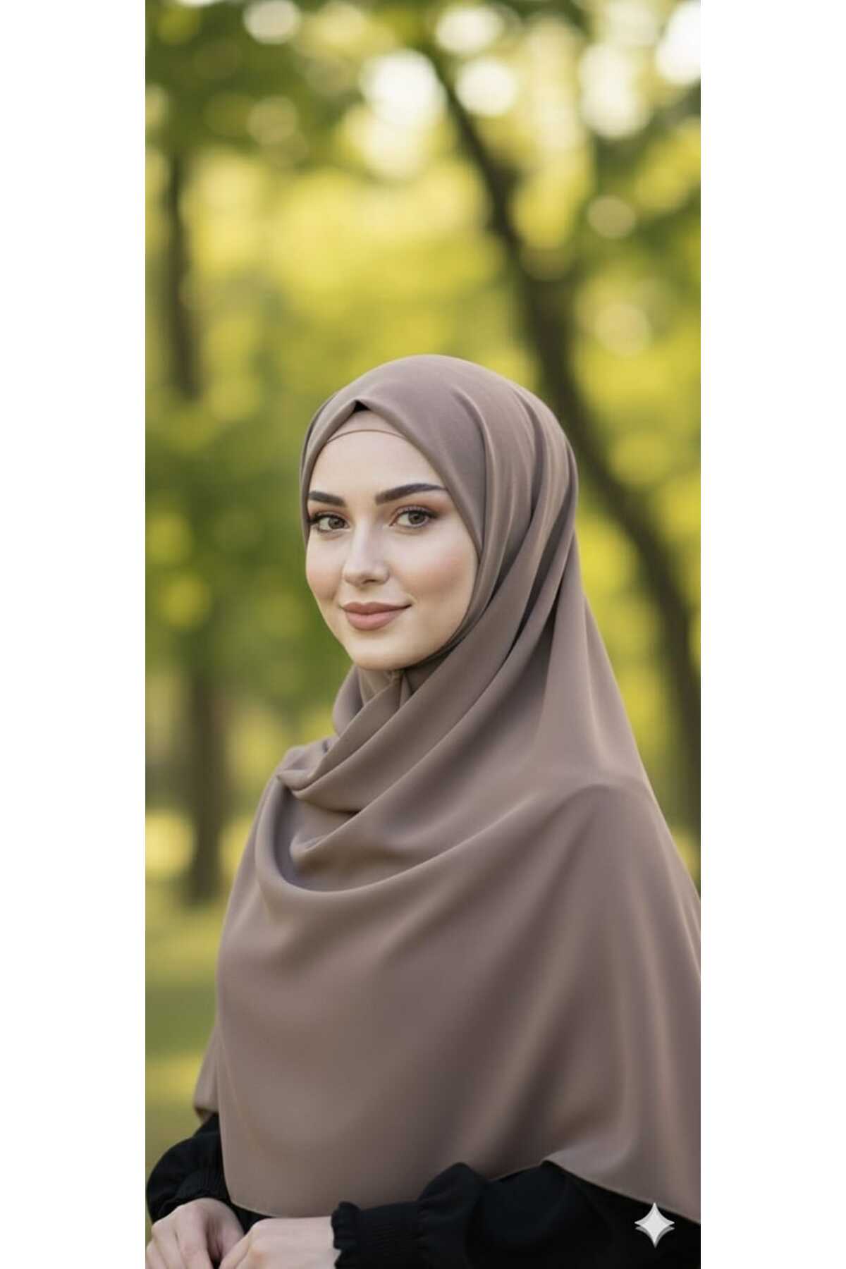 Hijab Corn Medina Silk Scarf 110x110 Mink