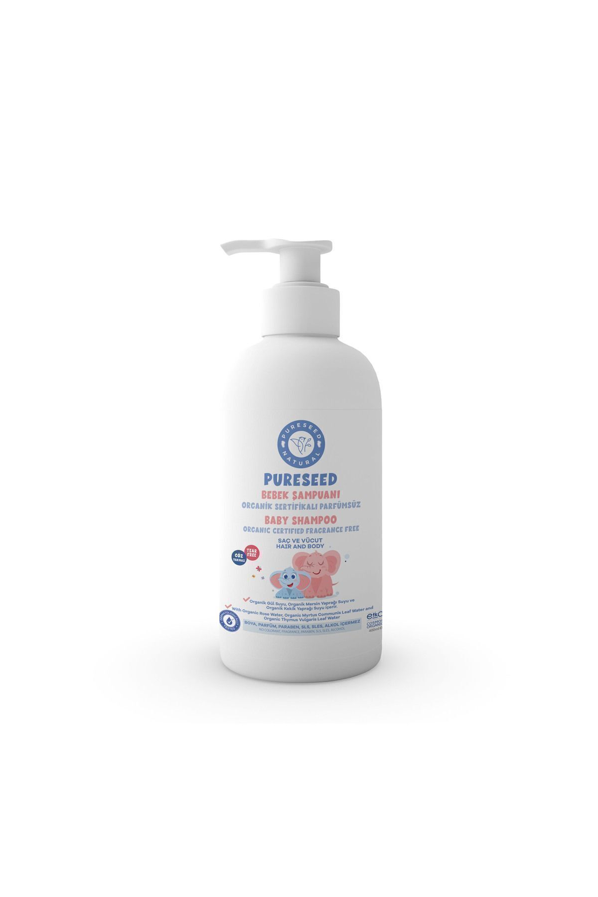 PURESEED NATURAL Organik Sertifikalı Bebek Şampuanı Parfümsüz - 400 ml fotoğrafı 2 (önizleme)