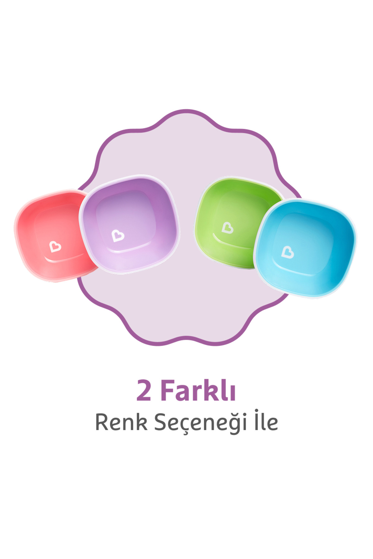 Munchkin Sıçramayı Engelleyen Kase Seti | 6 Ay+ | 2 Adet | Pembe/Mor | Kaymaz Taban | BPA İçermez fotoğrafı 4 (önizleme)
