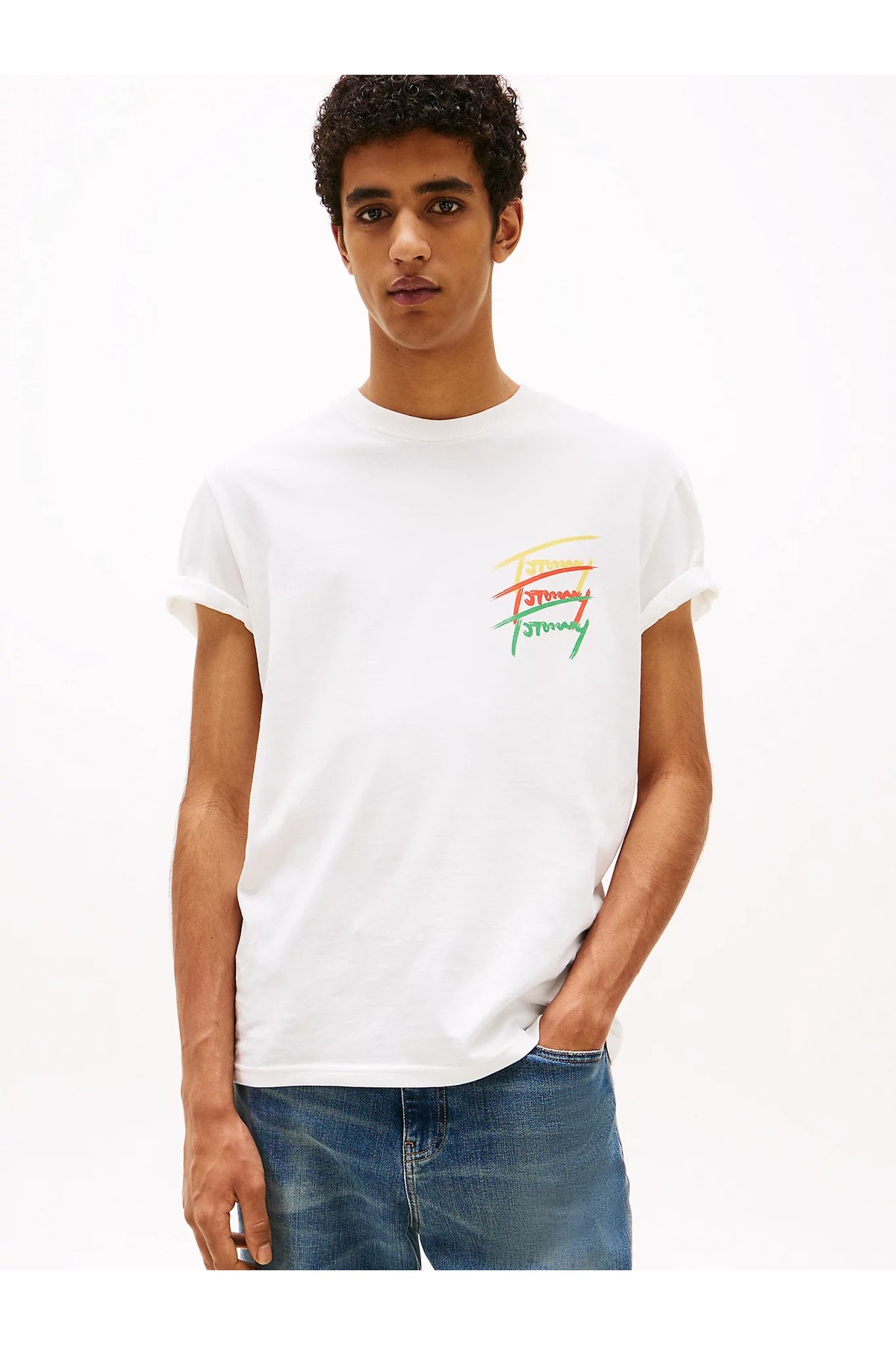 تامی هیلفیگر تی شرت مردانه طرح TJM کد 1001