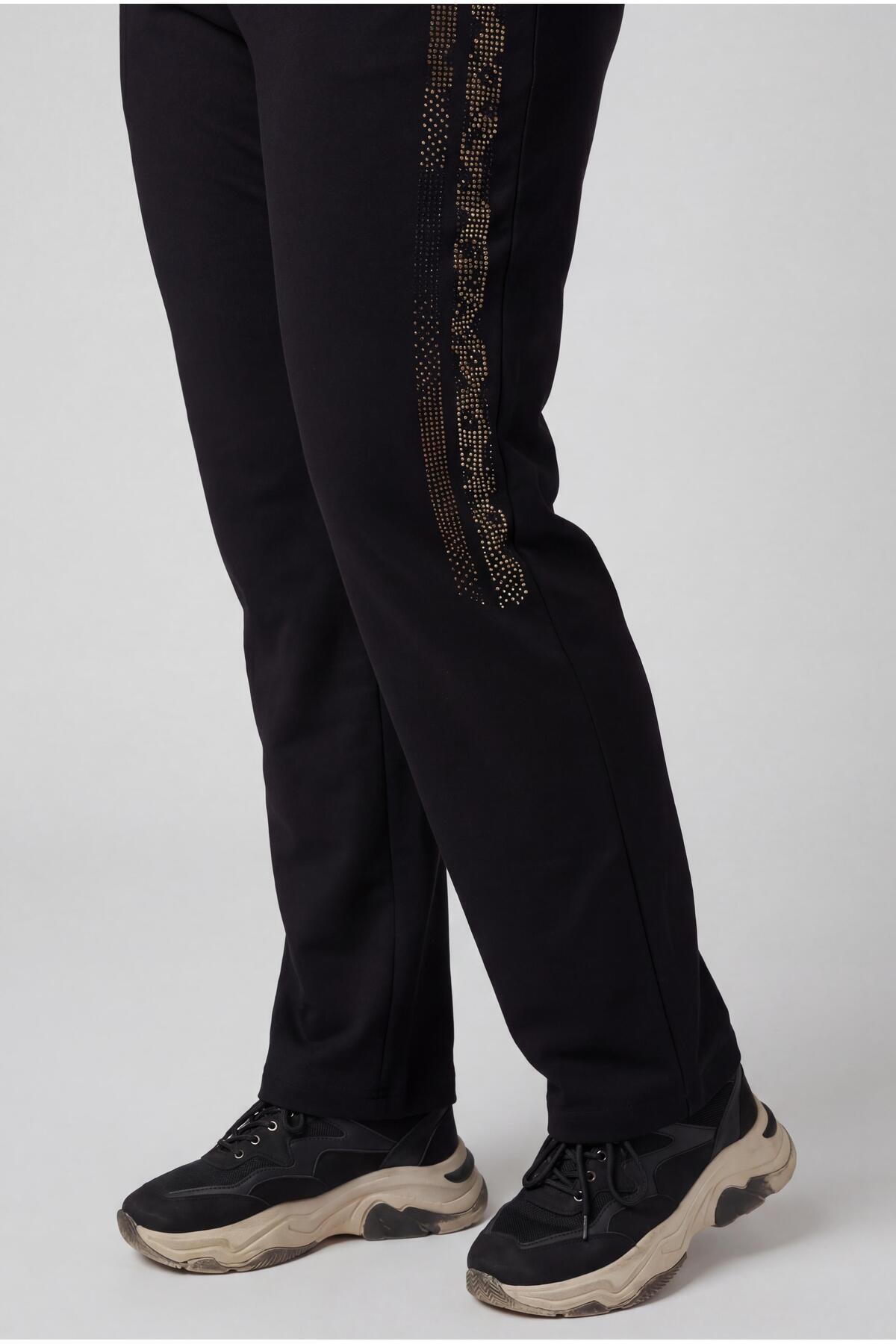 Ebsumu  Kadın Büyük Beden Leopar Taş Tasarım Eşofman Takımı - Görsel 7