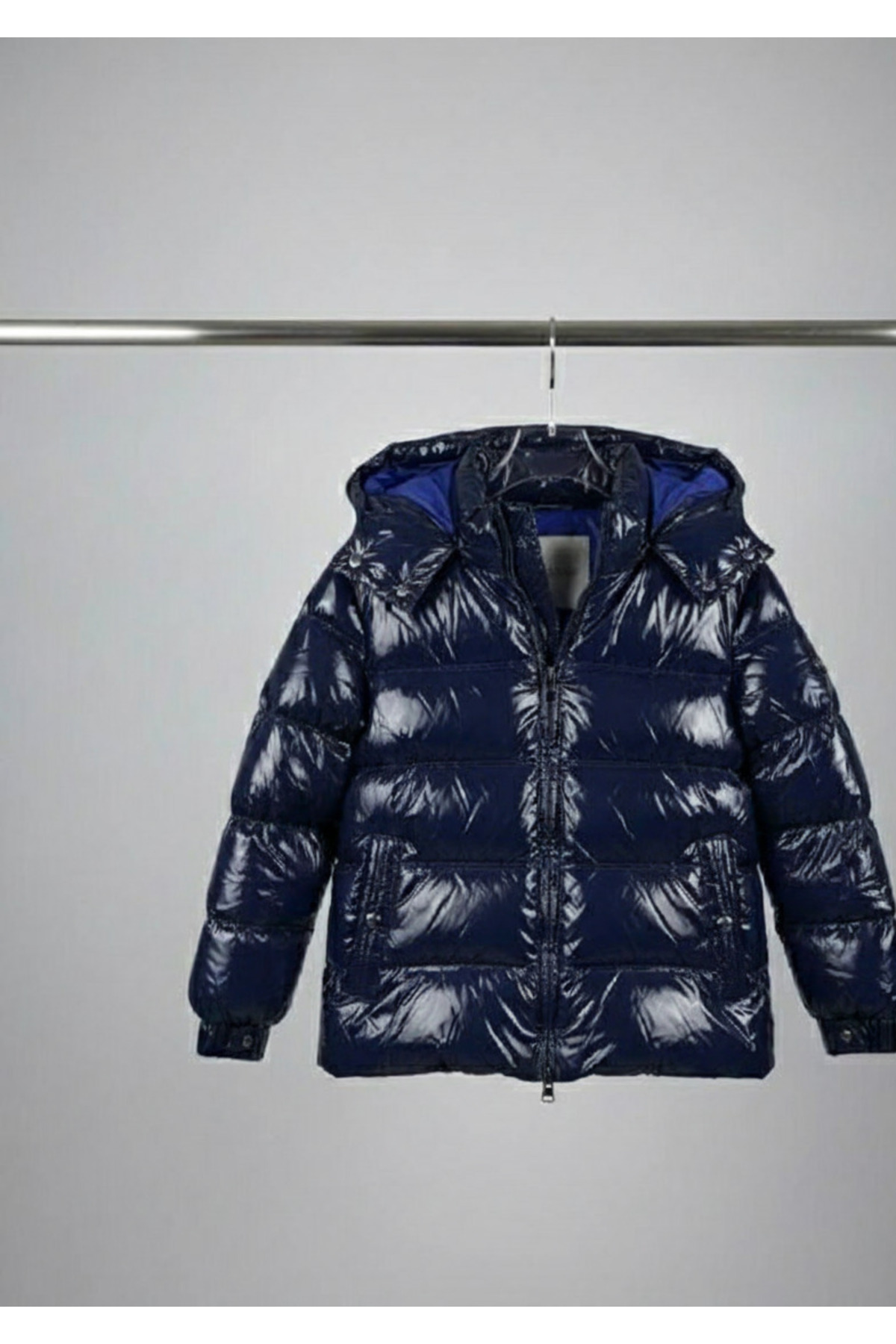 YusGos Kız Bebek Çocuk Kapüşonlu Fermuarlı Parlak Şişme Dolgu Mont (2-15 Yaş) fotoğrafı 3 (önizleme)