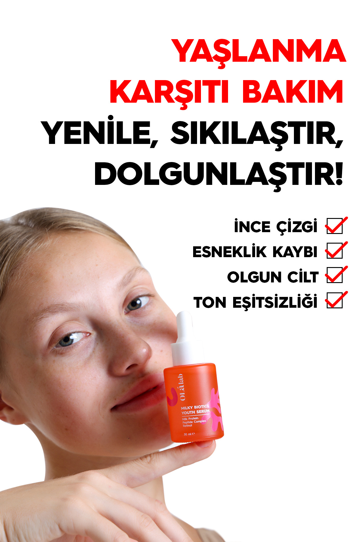 Olalab Yaşlanma Karşıtı Onarıcı Cilt Yenileyici Retinol Peptit Cilt Serumu 30 Ml — Youth Serum — تصویر 2 از 5