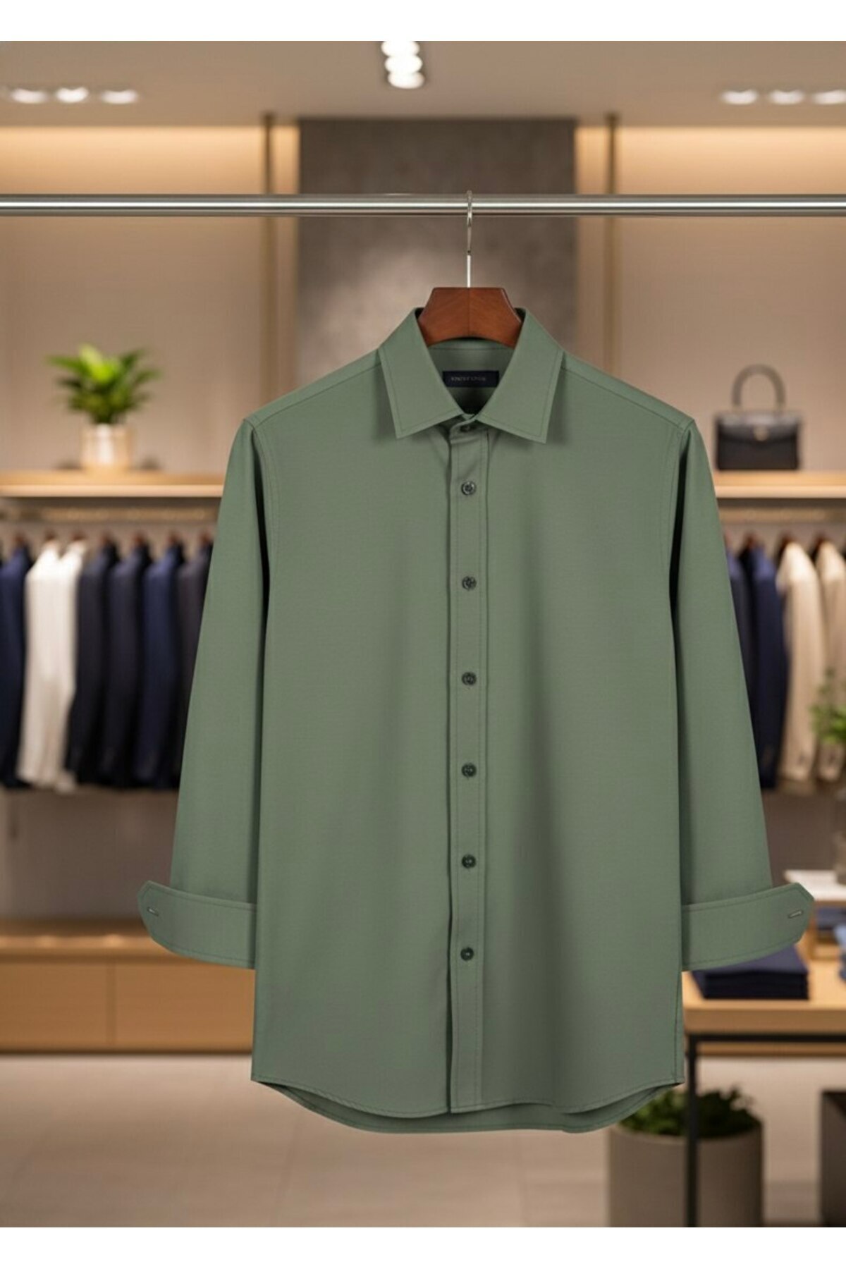 YusGos  Uzun Kollu Pamuklu Modal Yumuşak Kumaş Regular Fit Erkek Gömlek - Görsel 3