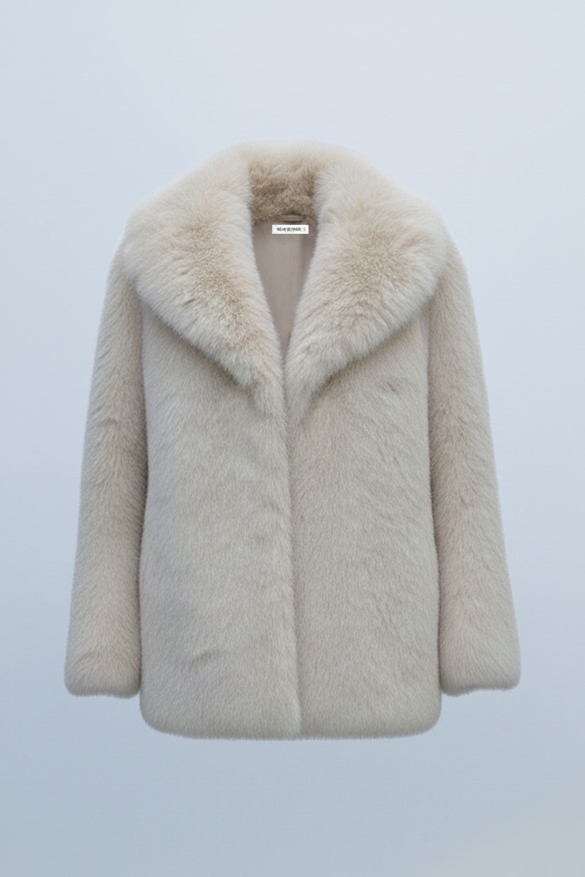 kear bunner  Geniş Yaka Suni Kürk Kaban - Görsel 4