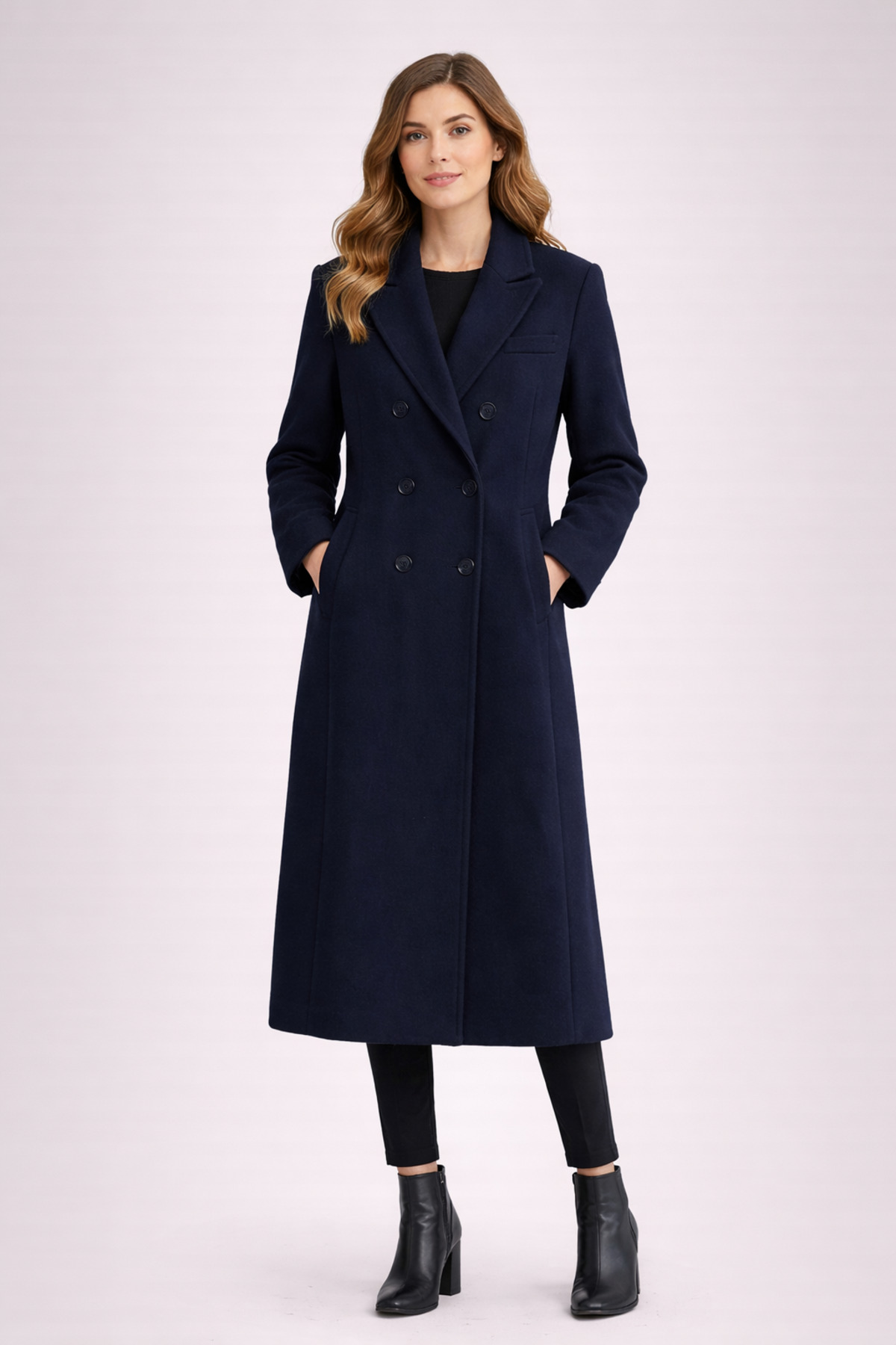 ONLY  ONLVICKY WOOL COAT Yün Karışımlı Kruvaze Yaka Düğme Kapamalı Kapak Cepli Astarlı Tek Yırtmaçlı Kaban