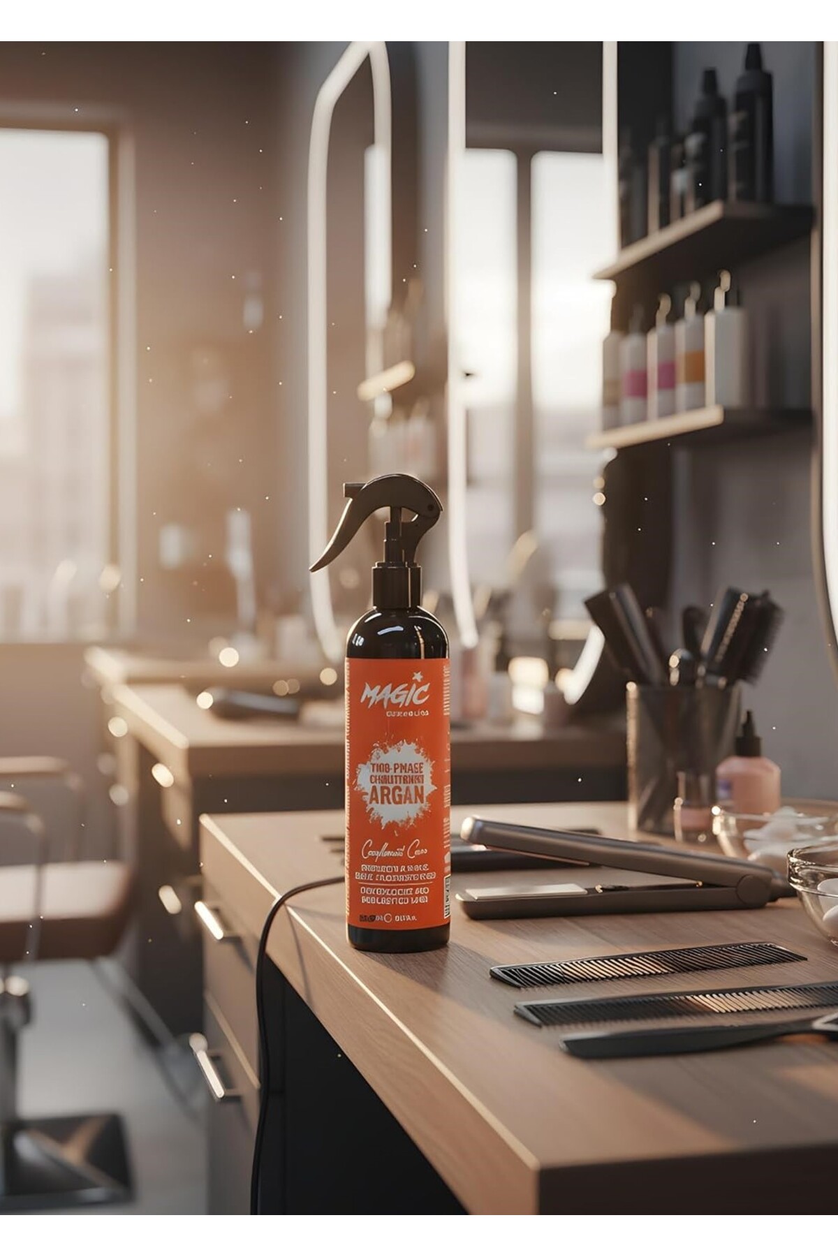 Çift Fazlı Argan Yağı İçerikli Fön Suyu 400 ml–Koruyucu & Besleyici–Parlaklık ve Kolay Tarama Sağlar — Magic Argan Fön Suyu — تصویر 6 از 6