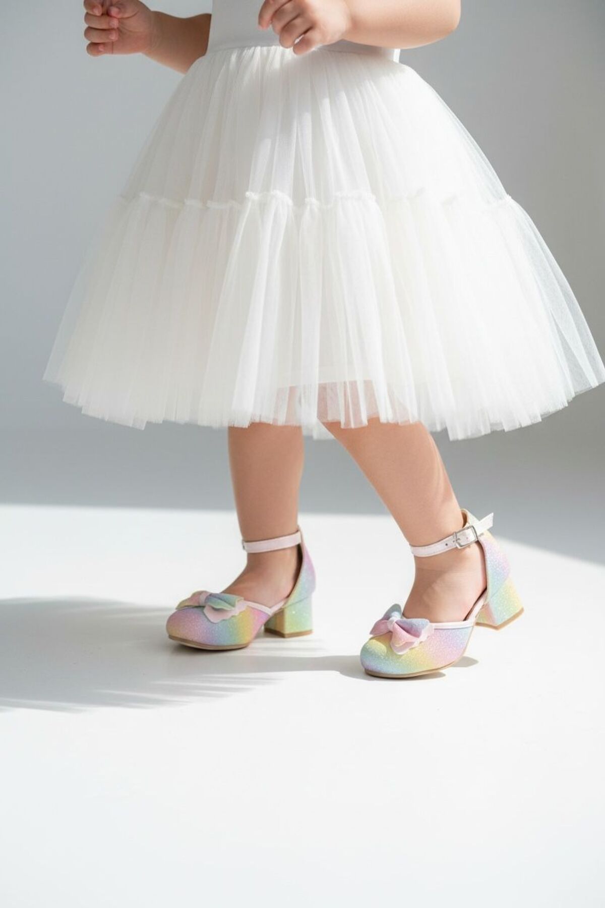 PATİK BEBE Gökkuşağı Kız Çoçuk Prenses Topuklu Ayakkabı fotoğrafı 3 (önizleme)