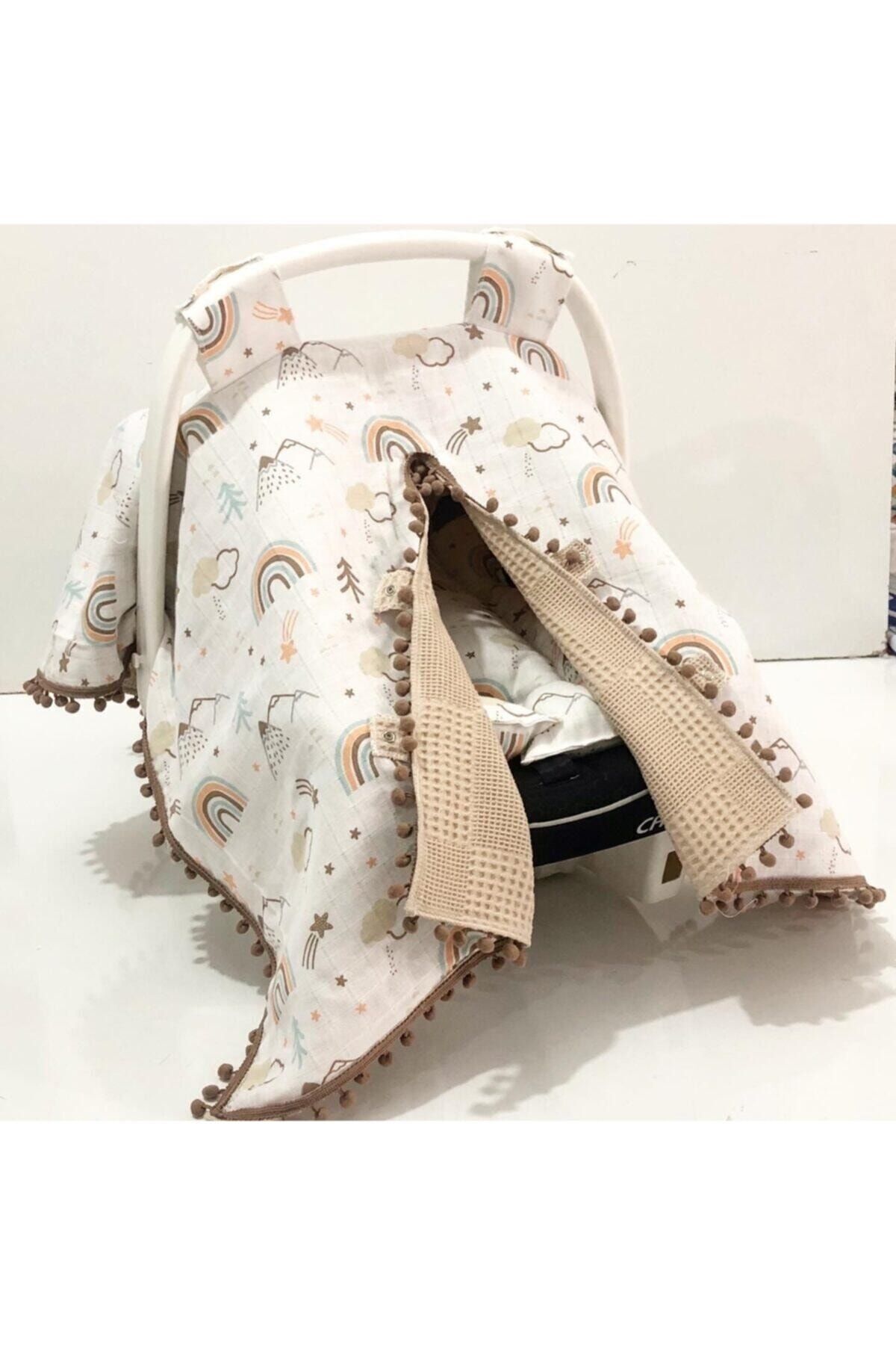 Babycitytr Pamuk Müslin Kumaş Çift Taraflı Puset Ana Kucağı Örtüsü fotoğrafı 2 (önizleme)