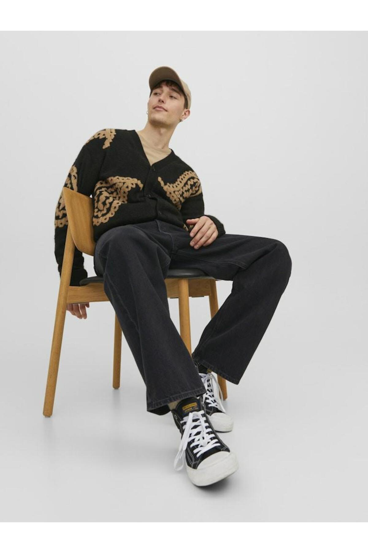 شلوار جین مردانه رنگارنگ فاق نرمال | جک اند جونز Jack & Jones 12236089-Black Deni - تصویر 8