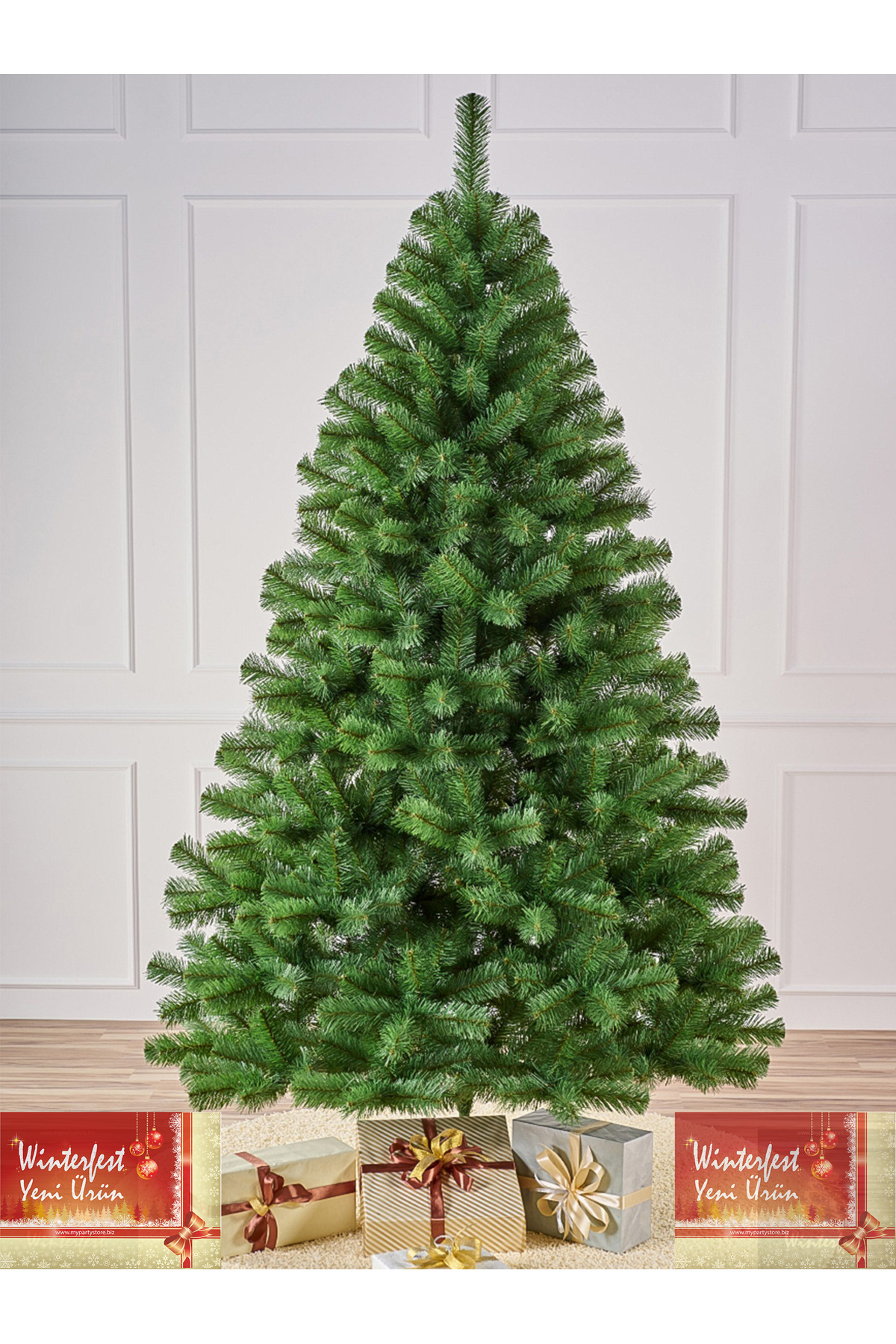 Winterfest Gerçek Görsel Yılbaşı Çam Ağacı 210 Cm 800 Gür Dallı