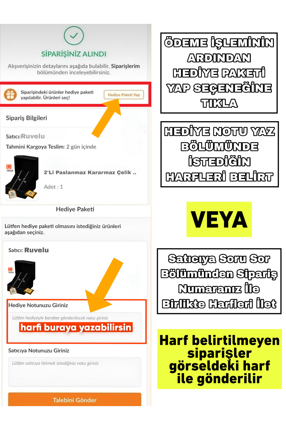 ruvelu 2'li Harfli Kararmaz Çelik Bileklik, Sevgili Bilekliği, Çift Bilekliği, Arkadaş Bilekliği - Unisex görsel 4
